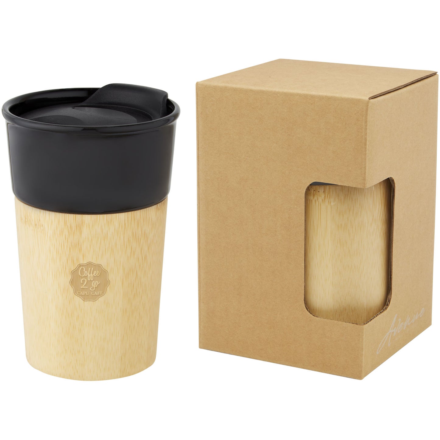 Tazza in porcellana da 320 ml con parete esterna in bambù Pereira