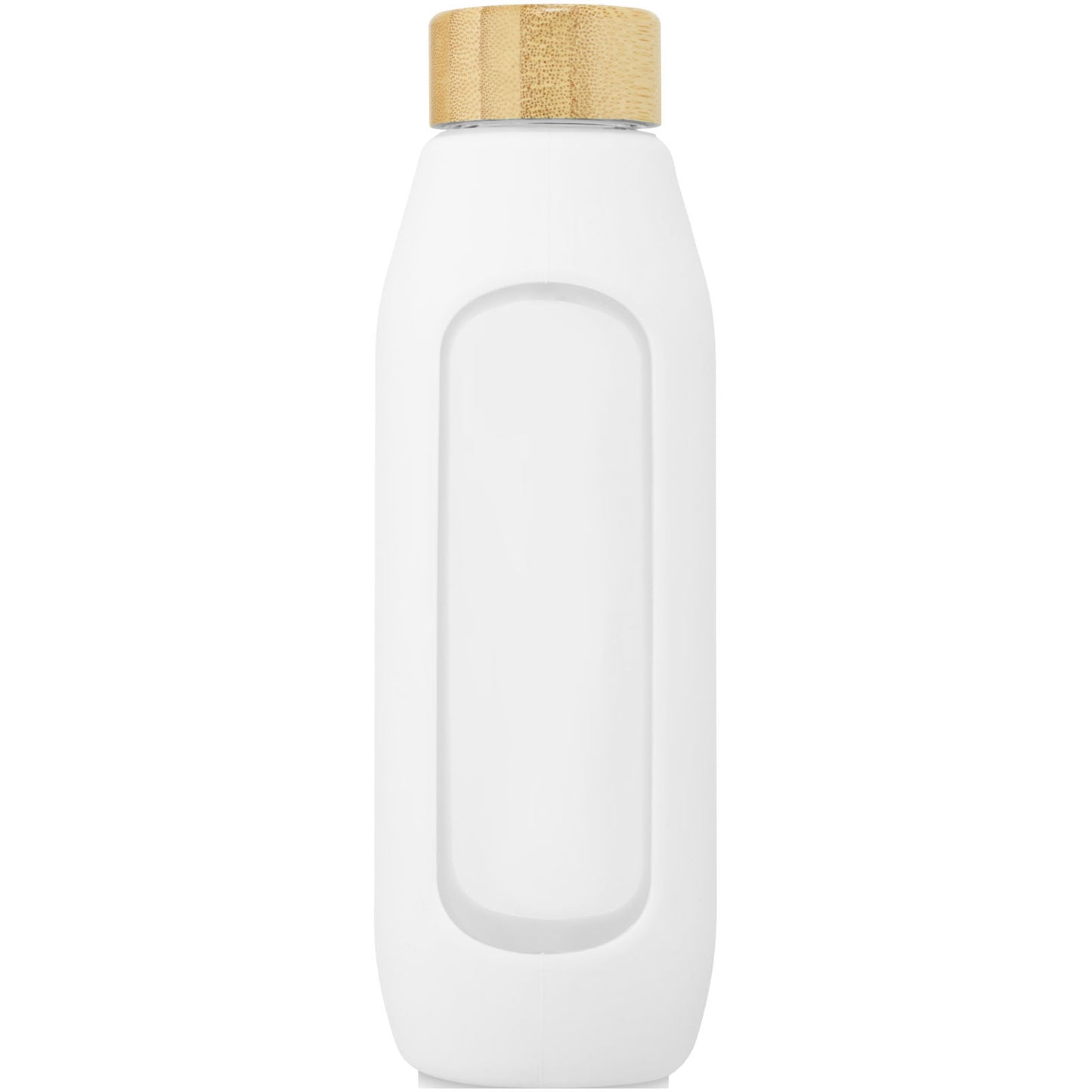Borraccia in vetro borosilicato da 600 ml con impugnatura in silicone Tidan - Bianco