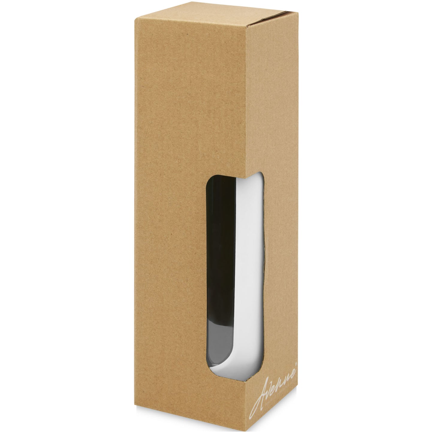 Borraccia in vetro borosilicato da 600 ml con impugnatura in silicone Tidan - Bianco