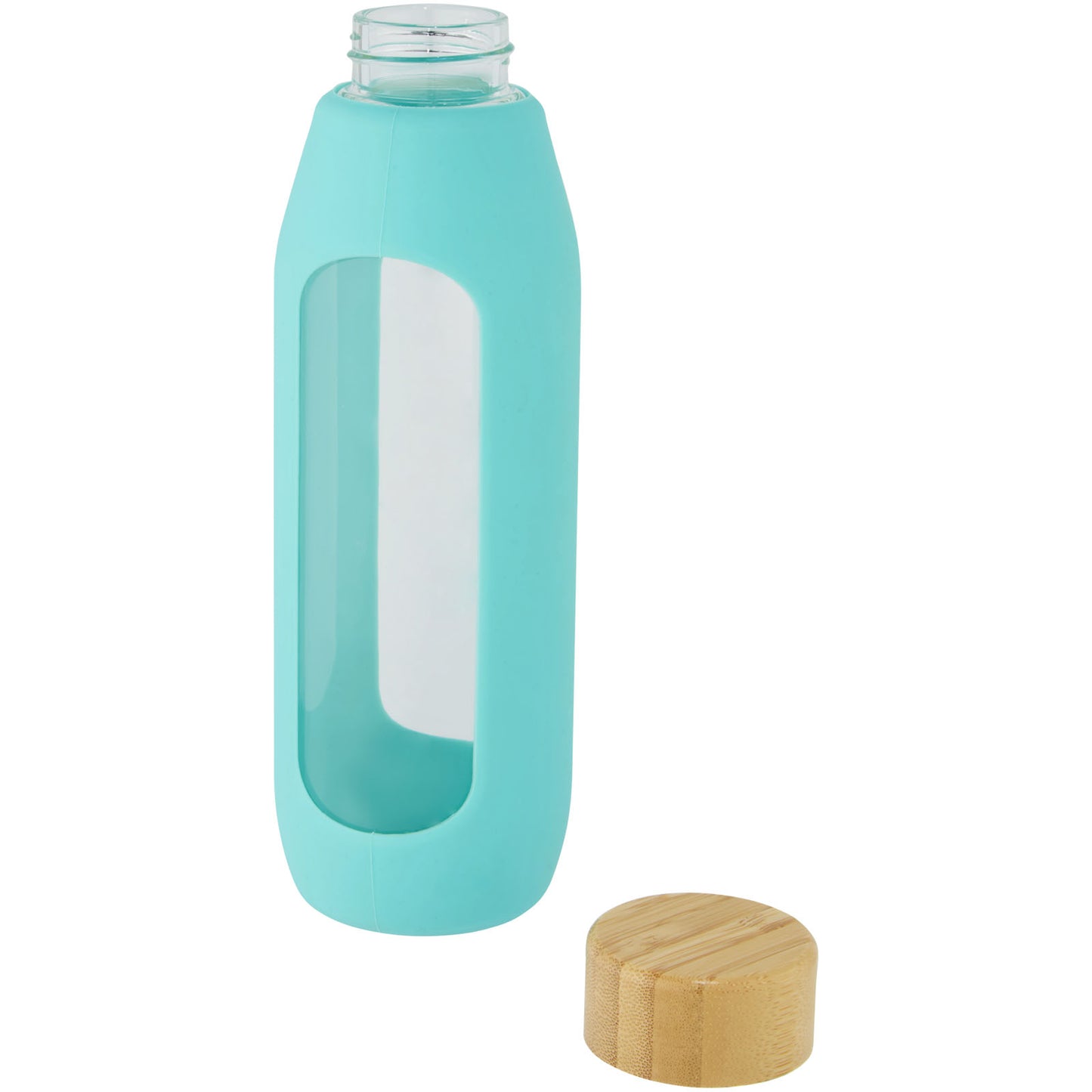 Borraccia in vetro borosilicato da 600 ml con impugnatura in silicone Tidan - Verde mare