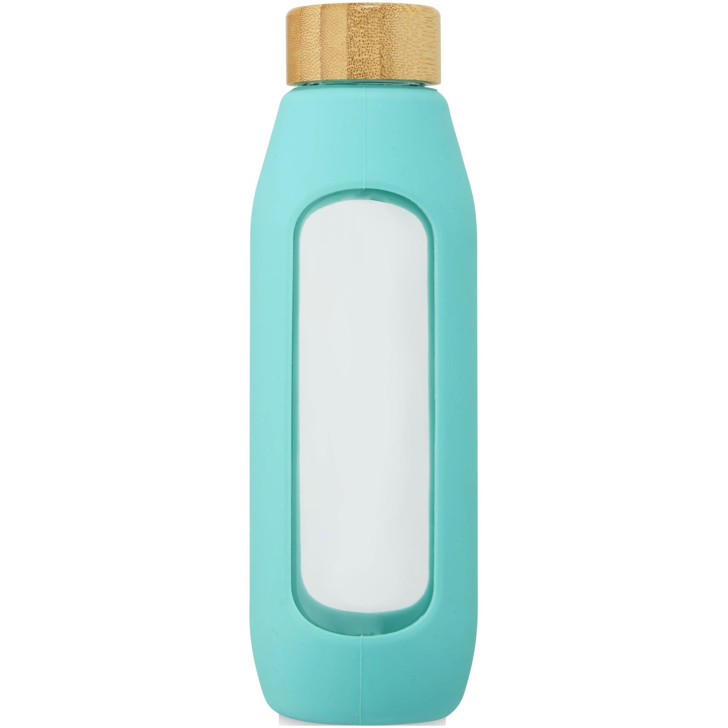 Borraccia in vetro borosilicato da 600 ml con impugnatura in silicone Tidan - Verde mare