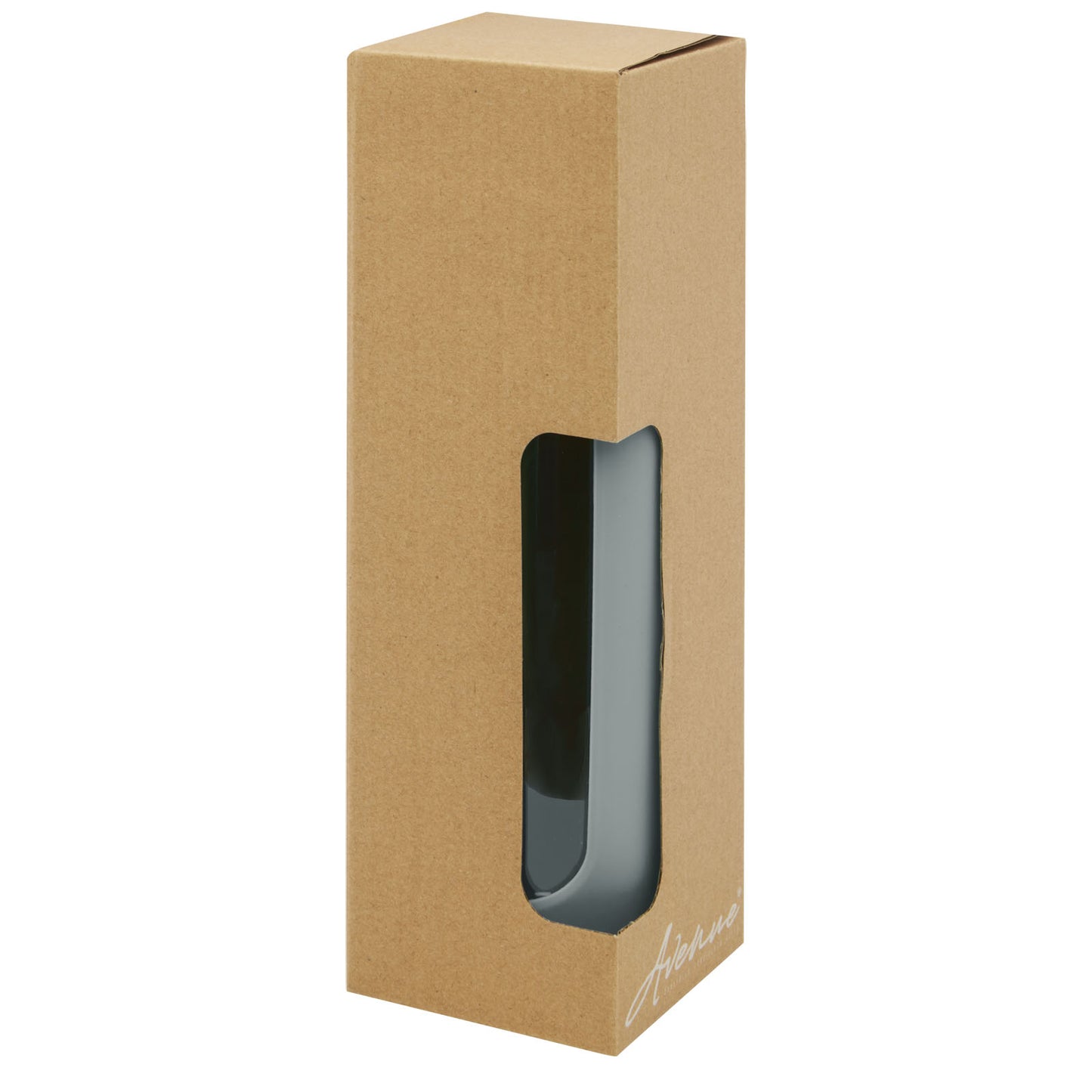 Borraccia in vetro borosilicato da 600 ml con impugnatura in silicone Tidan - Grigio