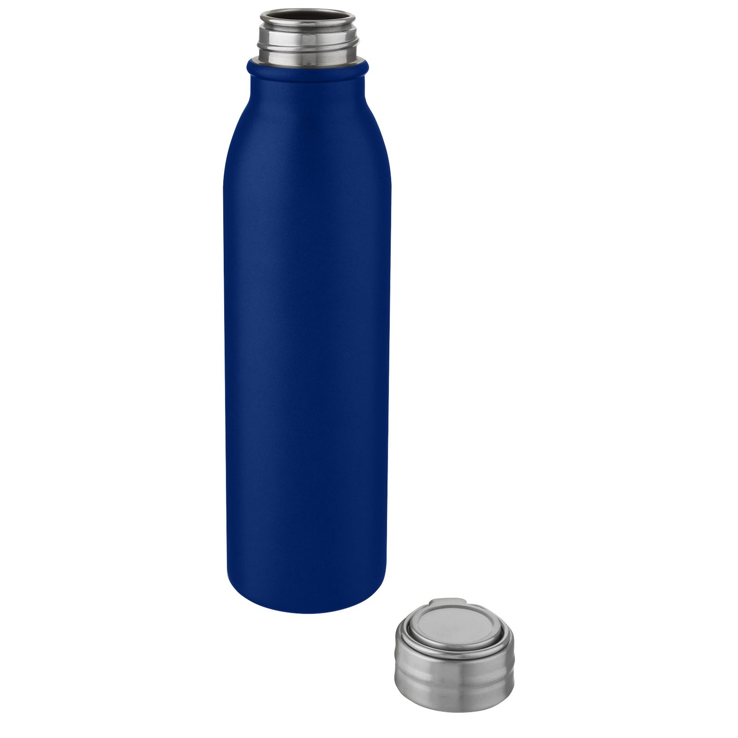 Borraccia sportiva Harper da 700 ml in acciaio inossidabile con anello in metallo - Blu medio