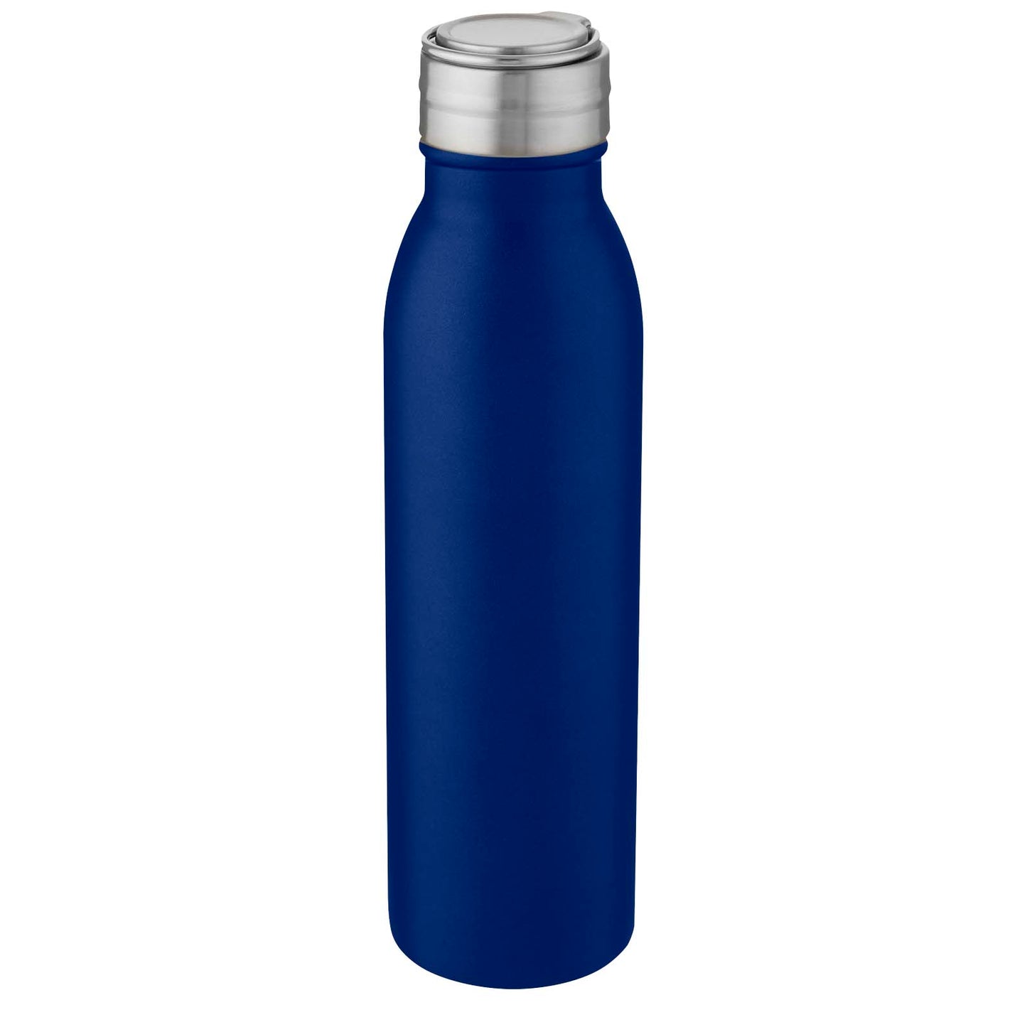 Borraccia sportiva Harper da 700 ml in acciaio inossidabile con anello in metallo - Blu medio