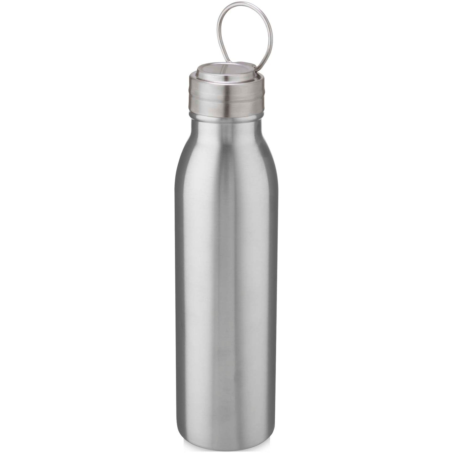 Borraccia sportiva Harper da 700 ml in acciaio inossidabile con anello in metallo - Argento