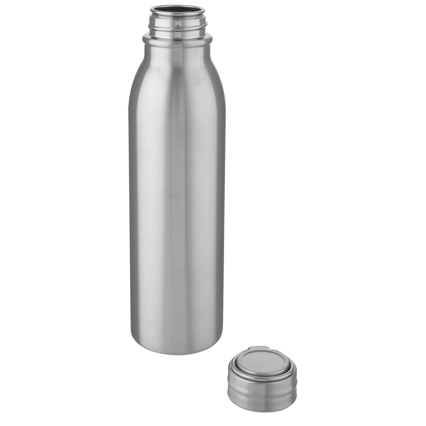 Borraccia sportiva Harper da 700 ml in acciaio inossidabile con anello in metallo - Argento