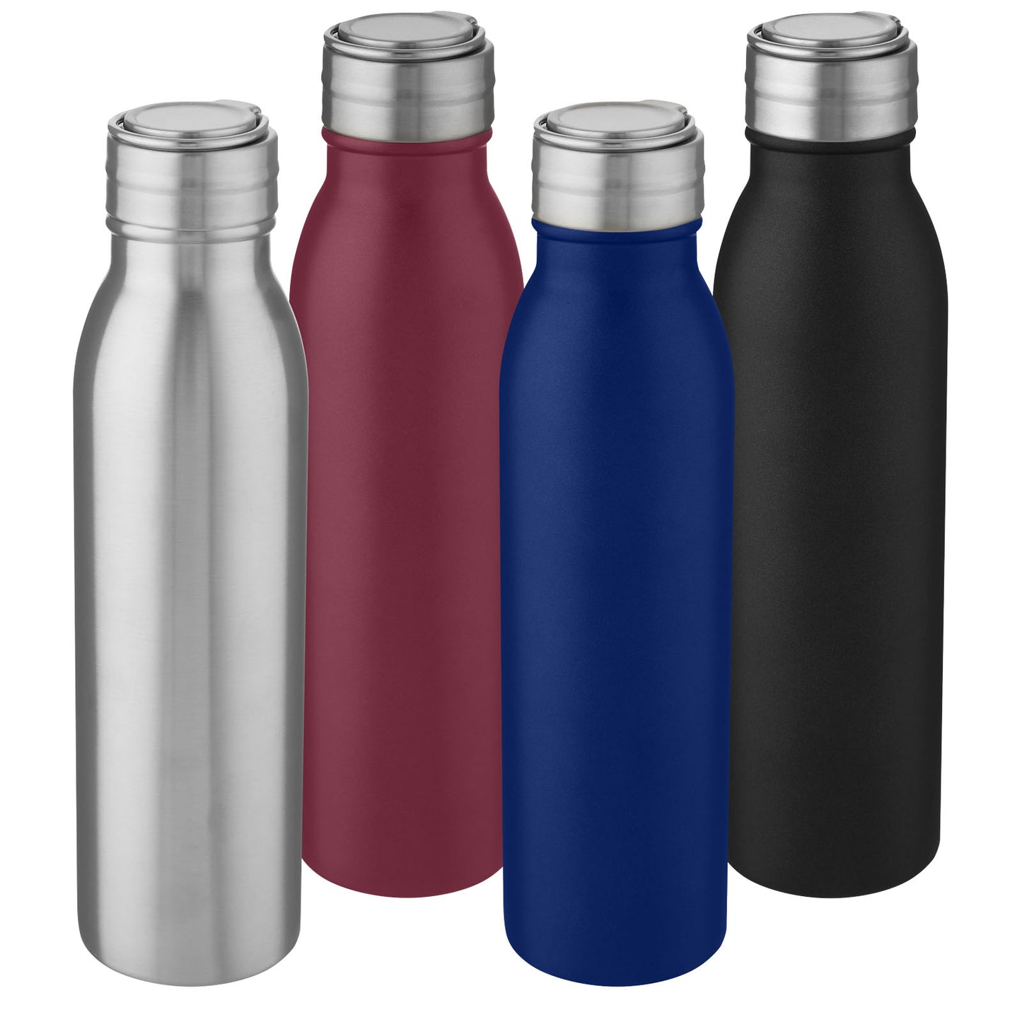 Borraccia sportiva Harper da 700 ml in acciaio inossidabile con anello in metallo - Argento