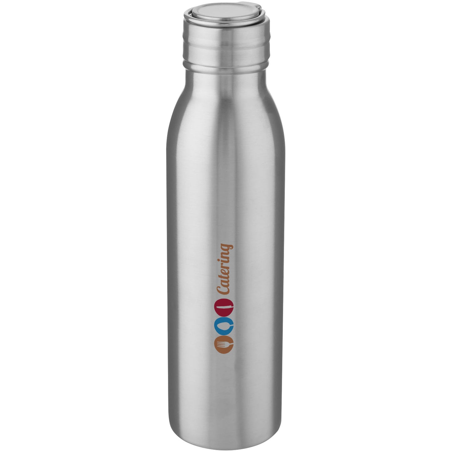 Borraccia sportiva Harper da 700 ml in acciaio inossidabile con anello in metallo - Argento