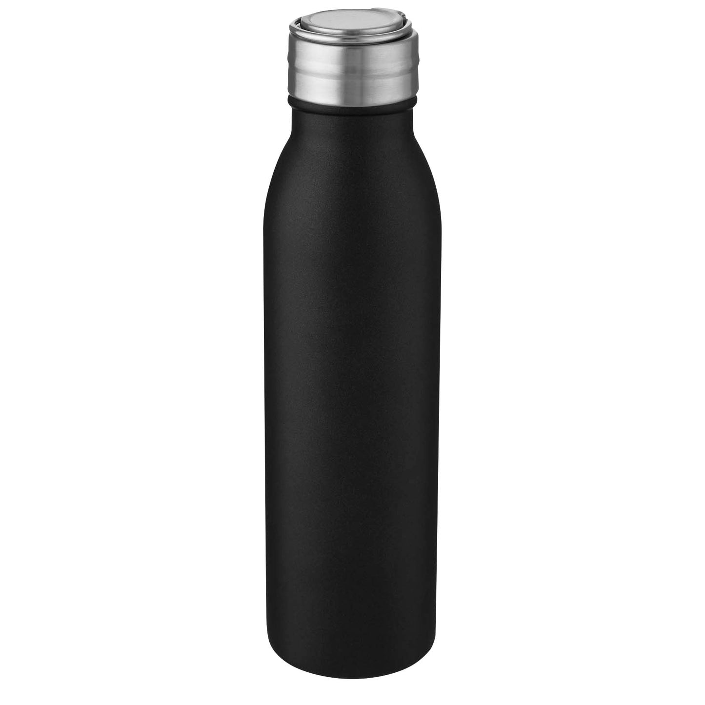Borraccia sportiva Harper da 700 ml in acciaio inossidabile con anello in metallo - Nero
