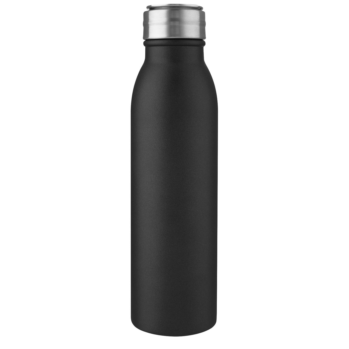 Borraccia sportiva Harper da 700 ml in acciaio inossidabile con anello in metallo - Nero