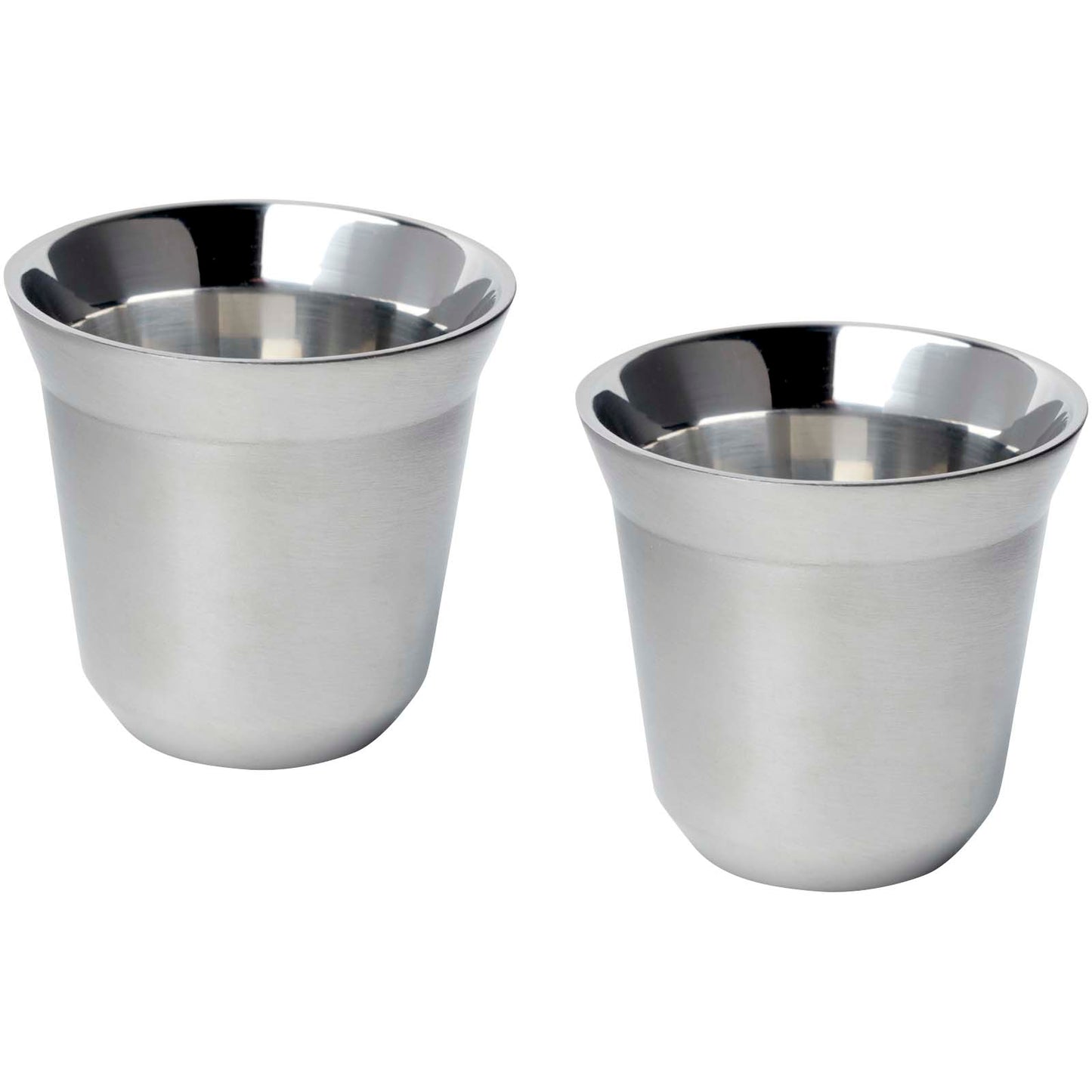 Set di tazze per caffè espresso in acciaio inossidabile certificato RCS da 80 ml Duo