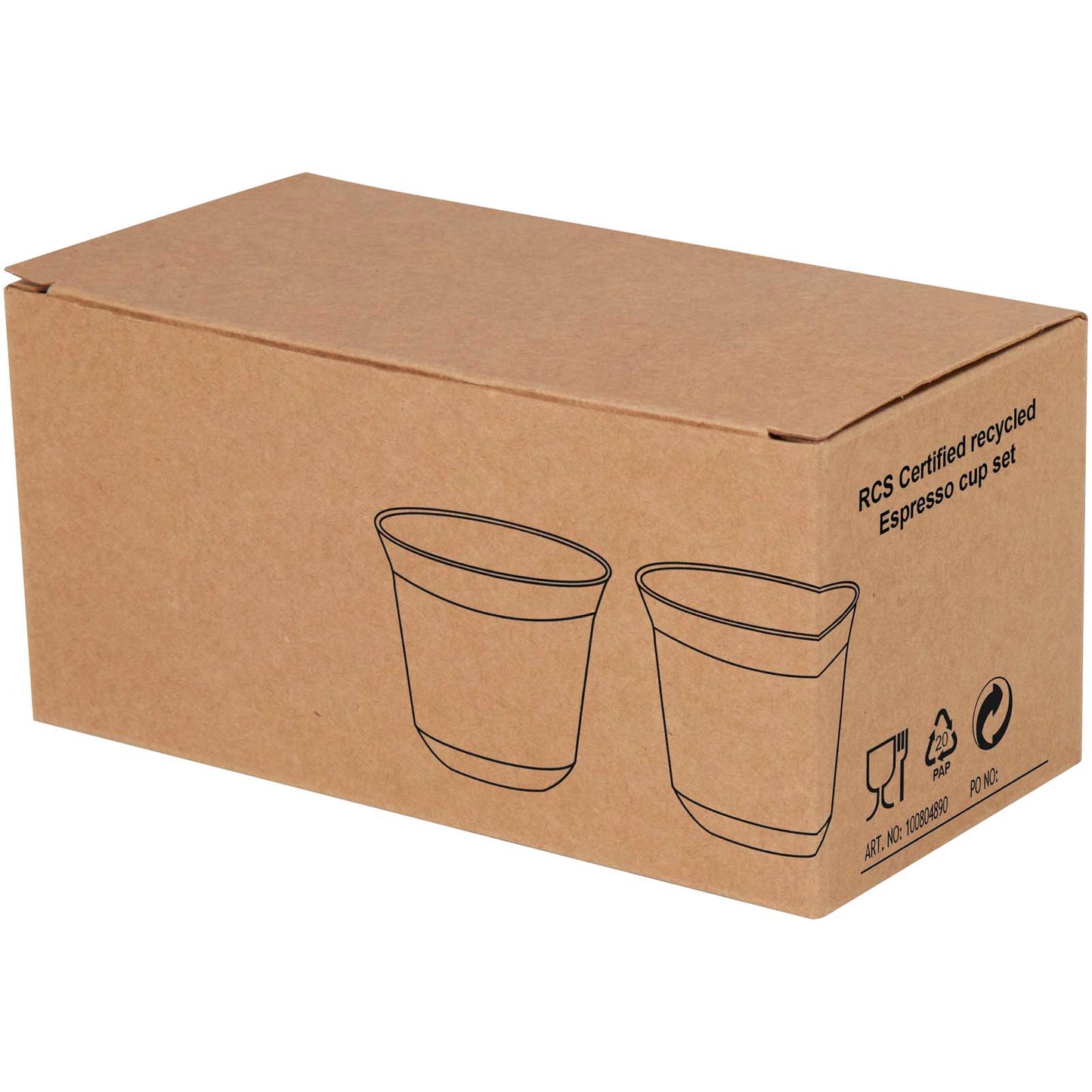 Set di tazze per caffè espresso in acciaio inossidabile certificato RCS da 80 ml Duo