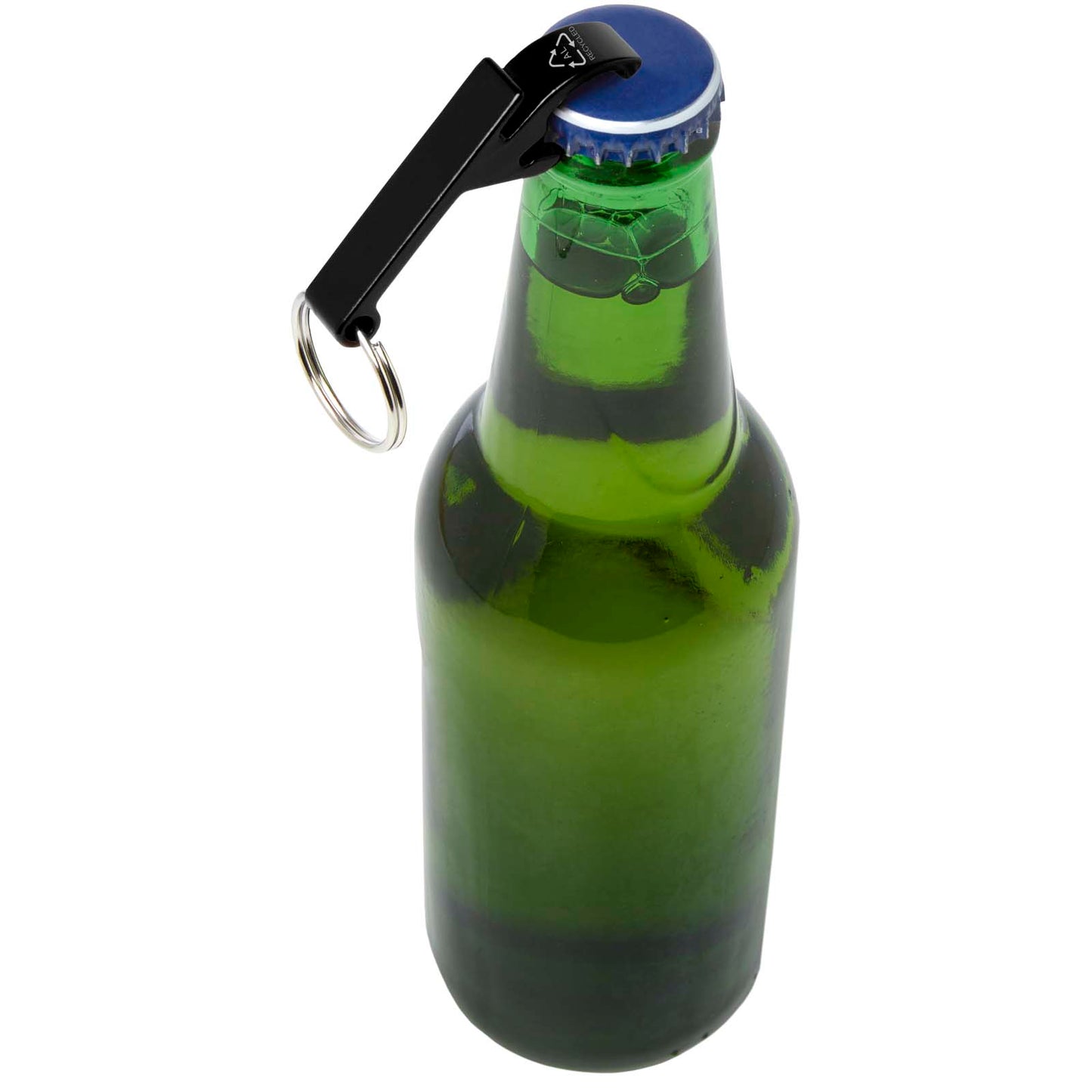 Portachiavi con apribottiglie e apriscatole in alluminio riciclato RCS Tao