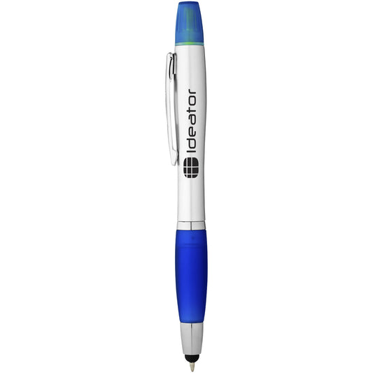 Penna a sfera con stylus ed evidenziatore Nash (inchiostro nero)