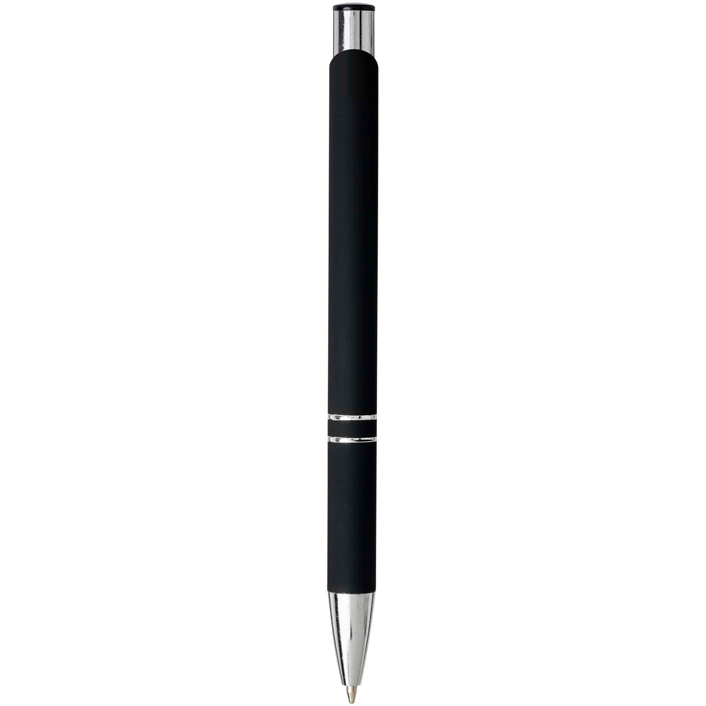 Penna a sfera a scatto Moneta soft touch (inchiostro nero)