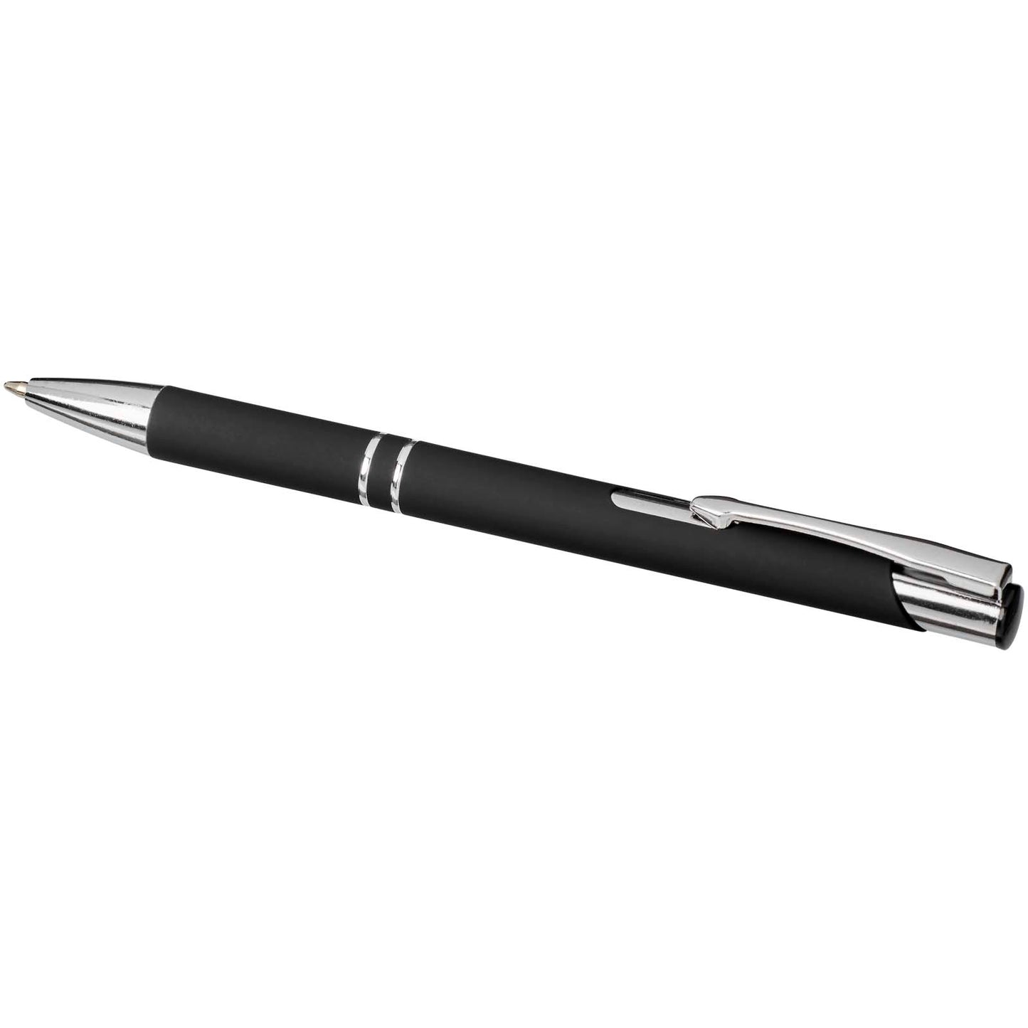 Penna a sfera a scatto Moneta soft touch (inchiostro nero)