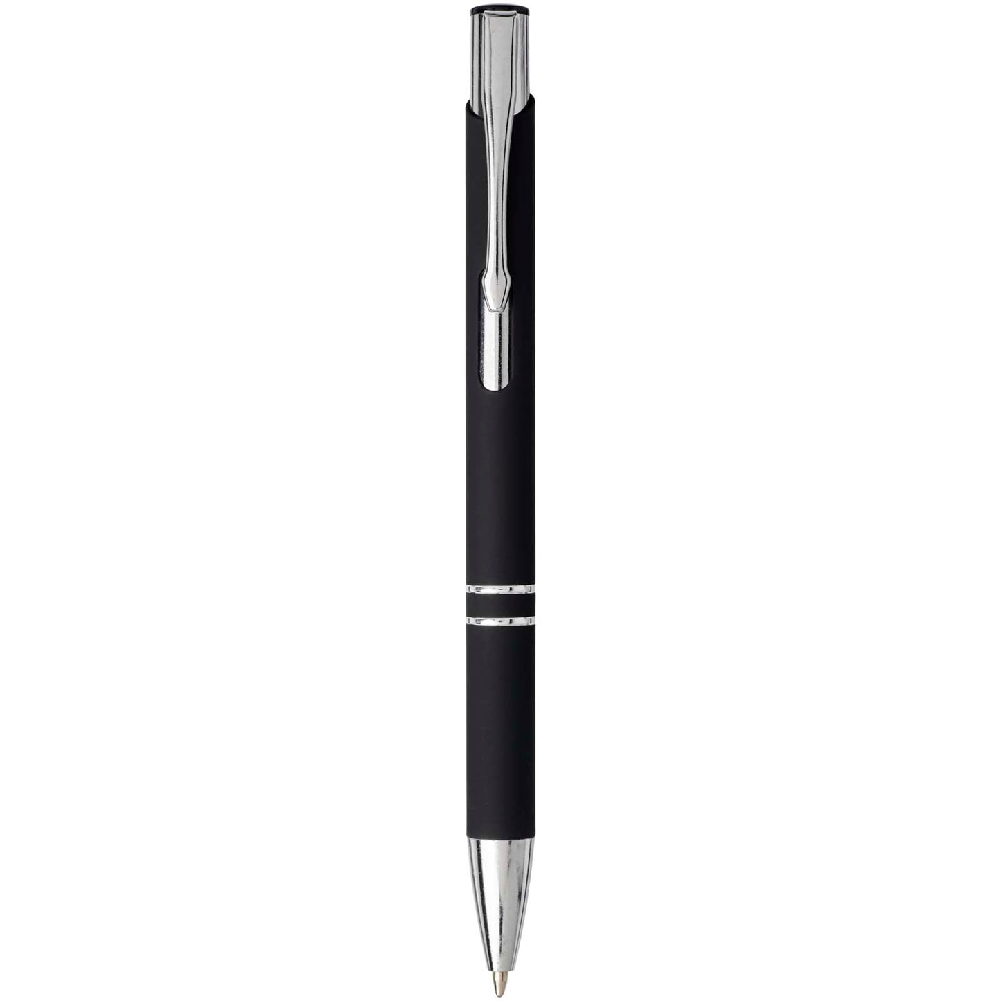 Penna a sfera a scatto Moneta soft touch (inchiostro nero)