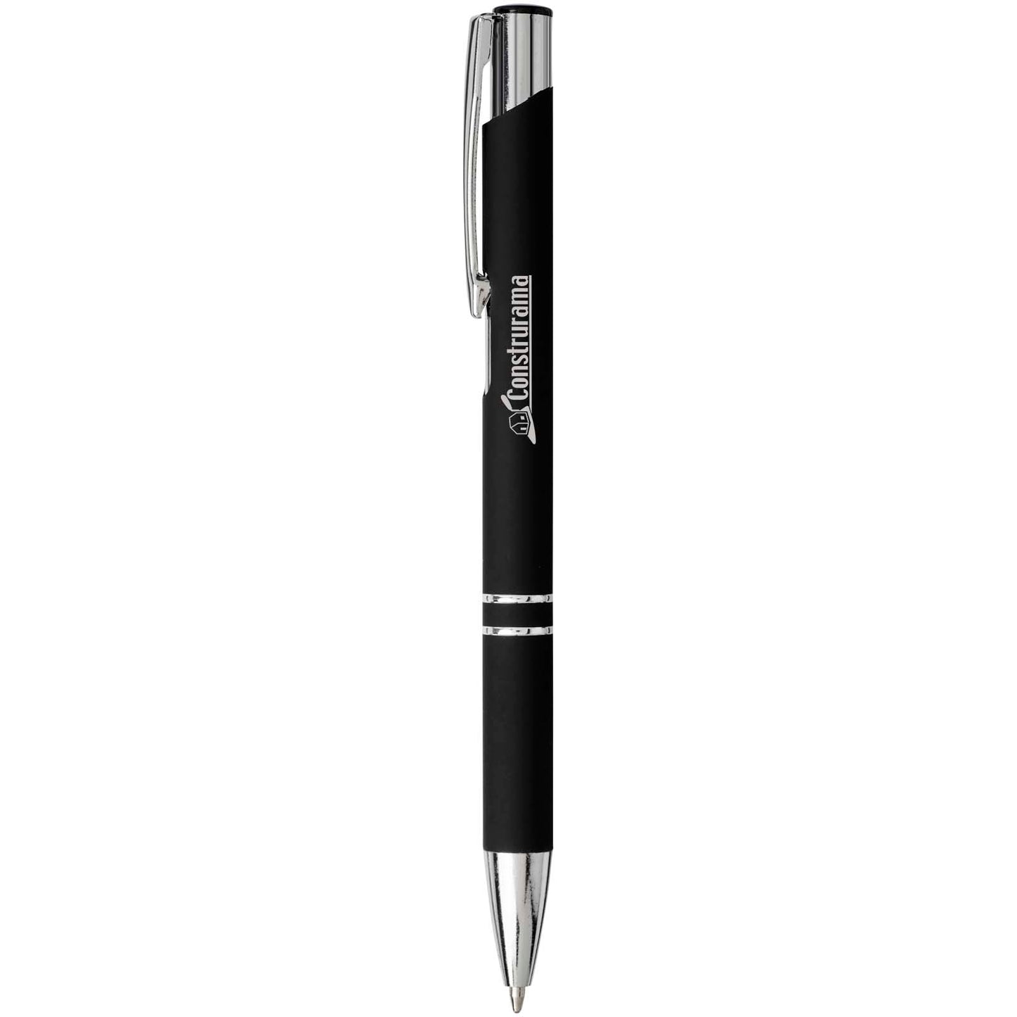 Penna a sfera a scatto Moneta soft touch (inchiostro nero)