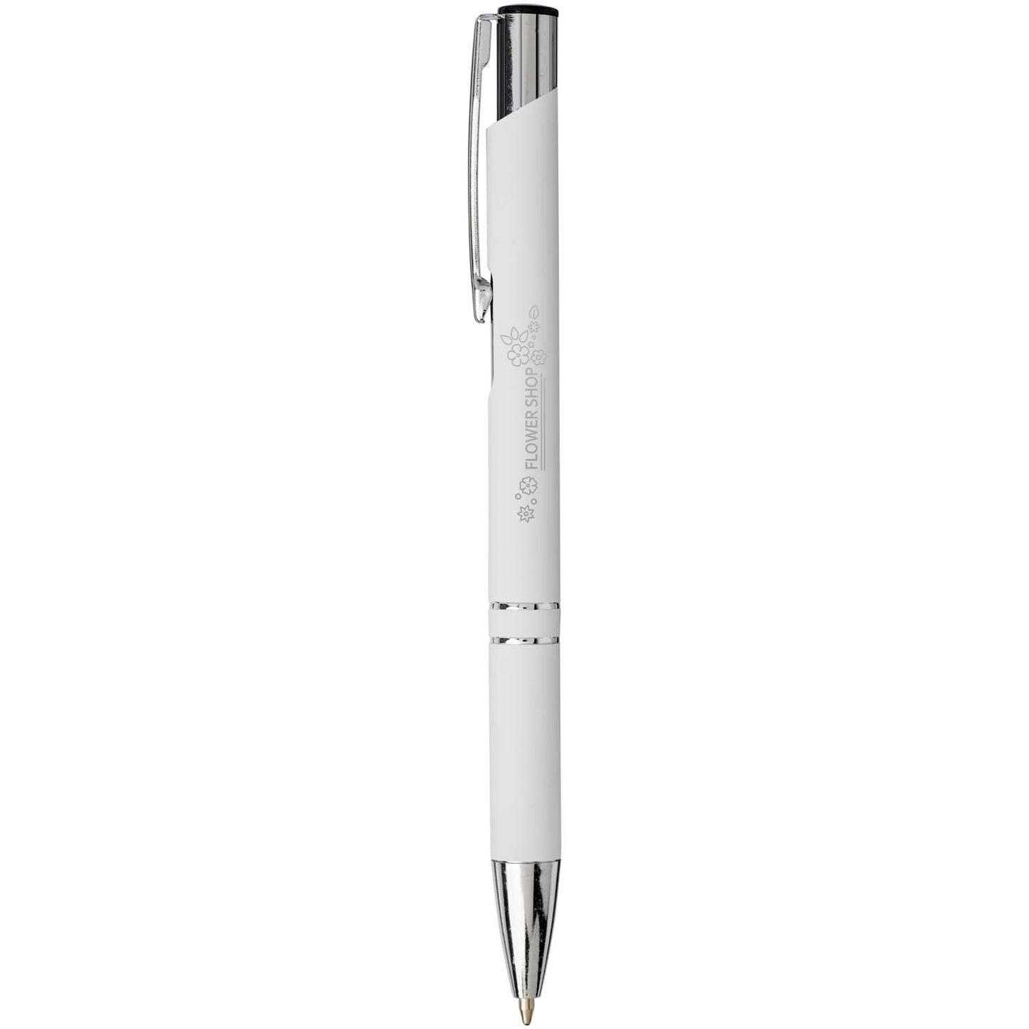 Penna a sfera a scatto Moneta soft touch (inchiostro nero)
