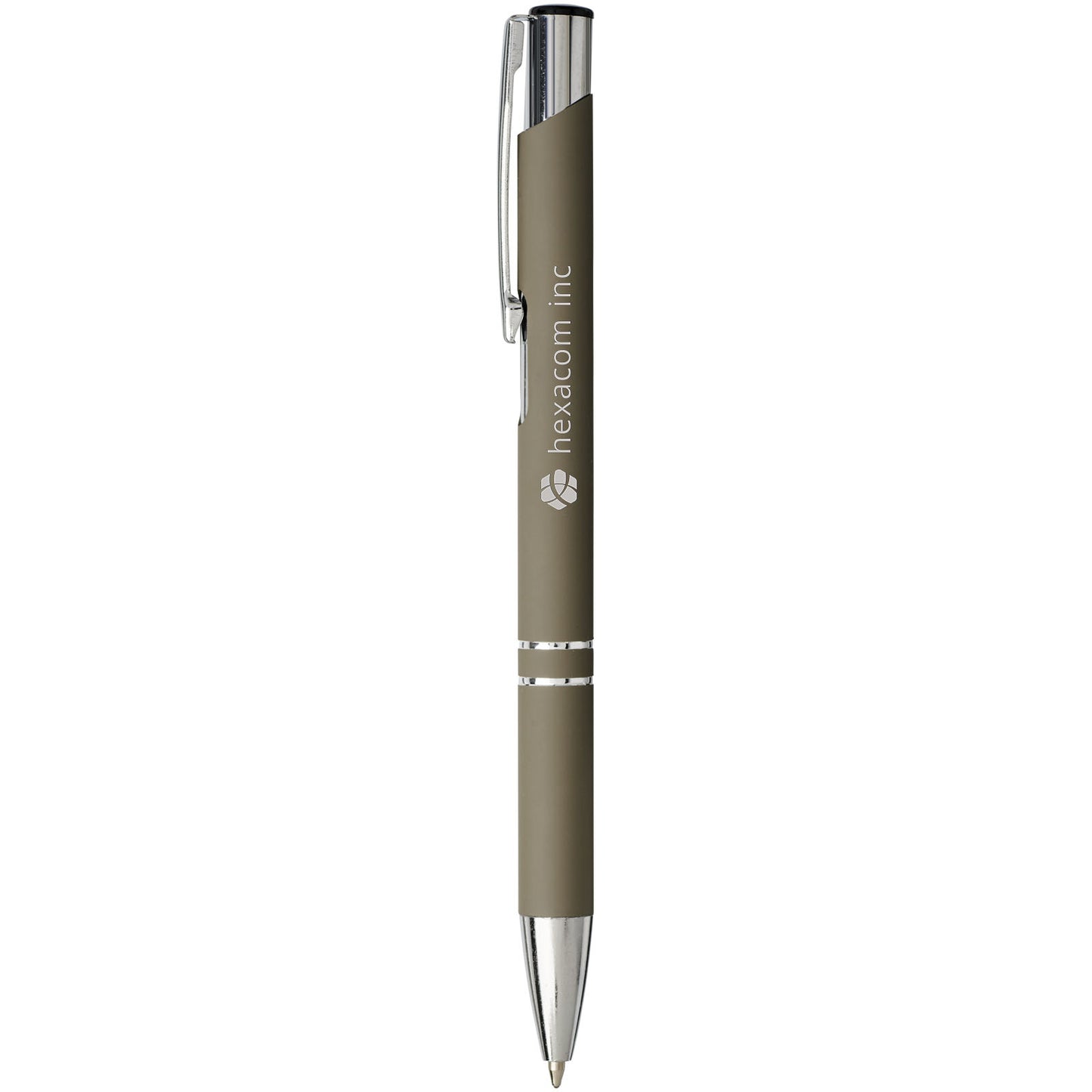 Penna a sfera a scatto Moneta soft touch (inchiostro nero)