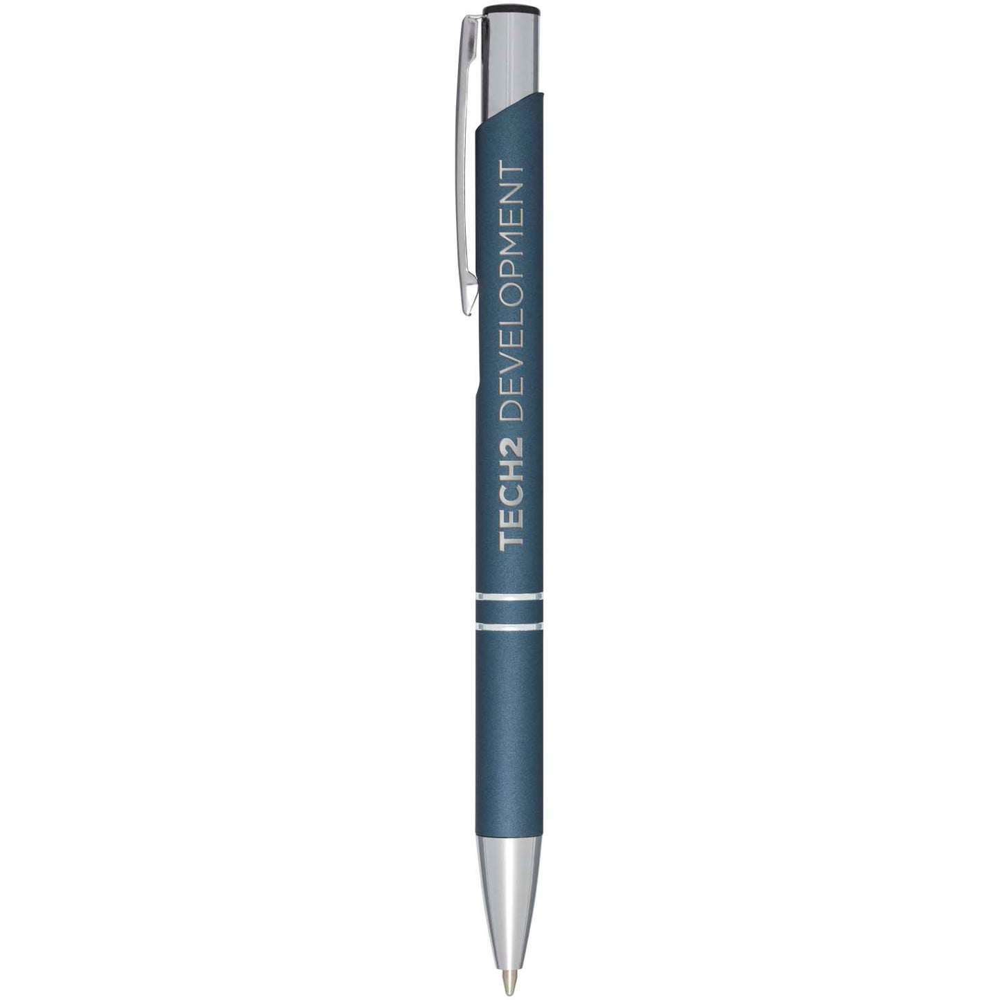 Penna a sfera a scatto Moneta soft touch (inchiostro nero)