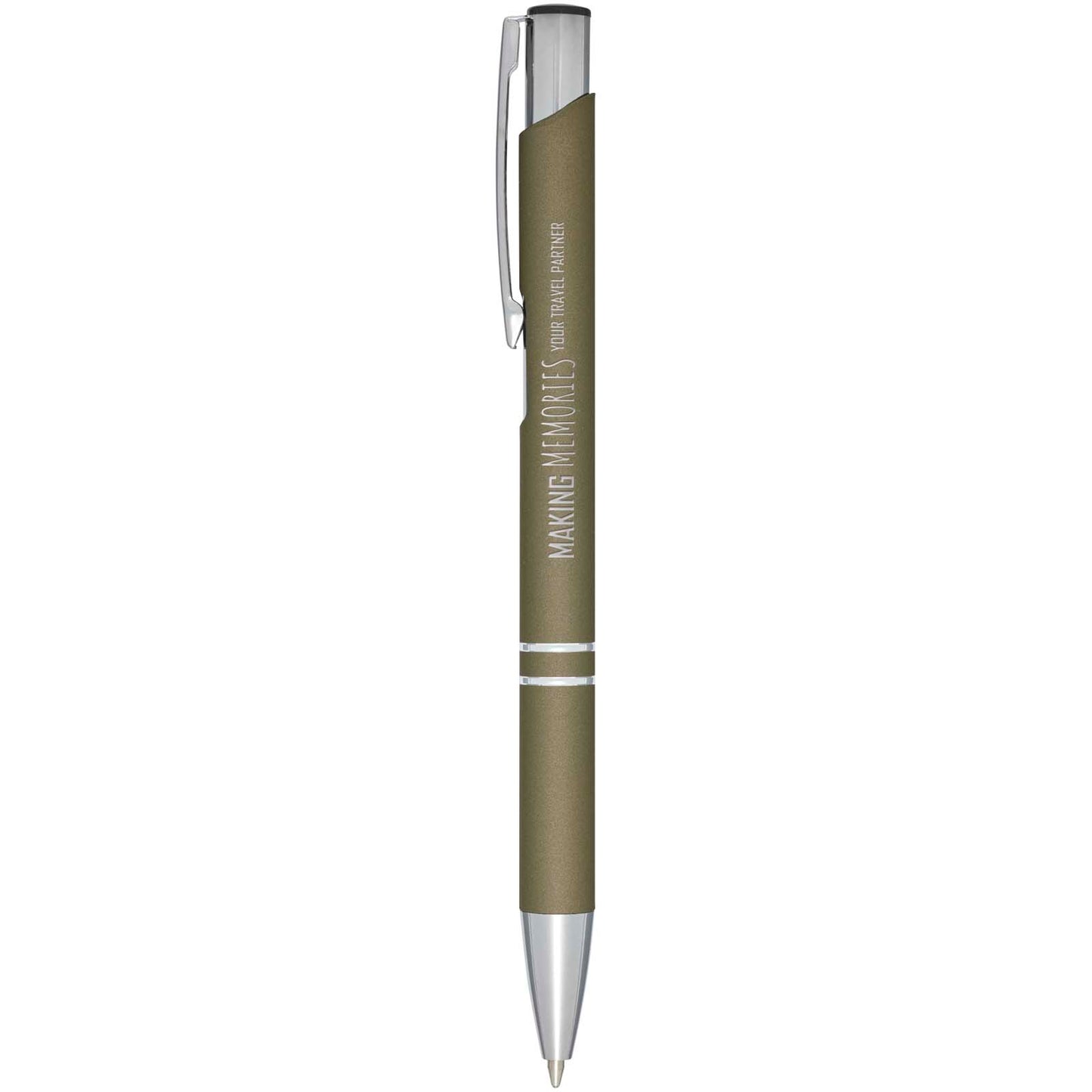 Penna a sfera a scatto Moneta soft touch (inchiostro nero)