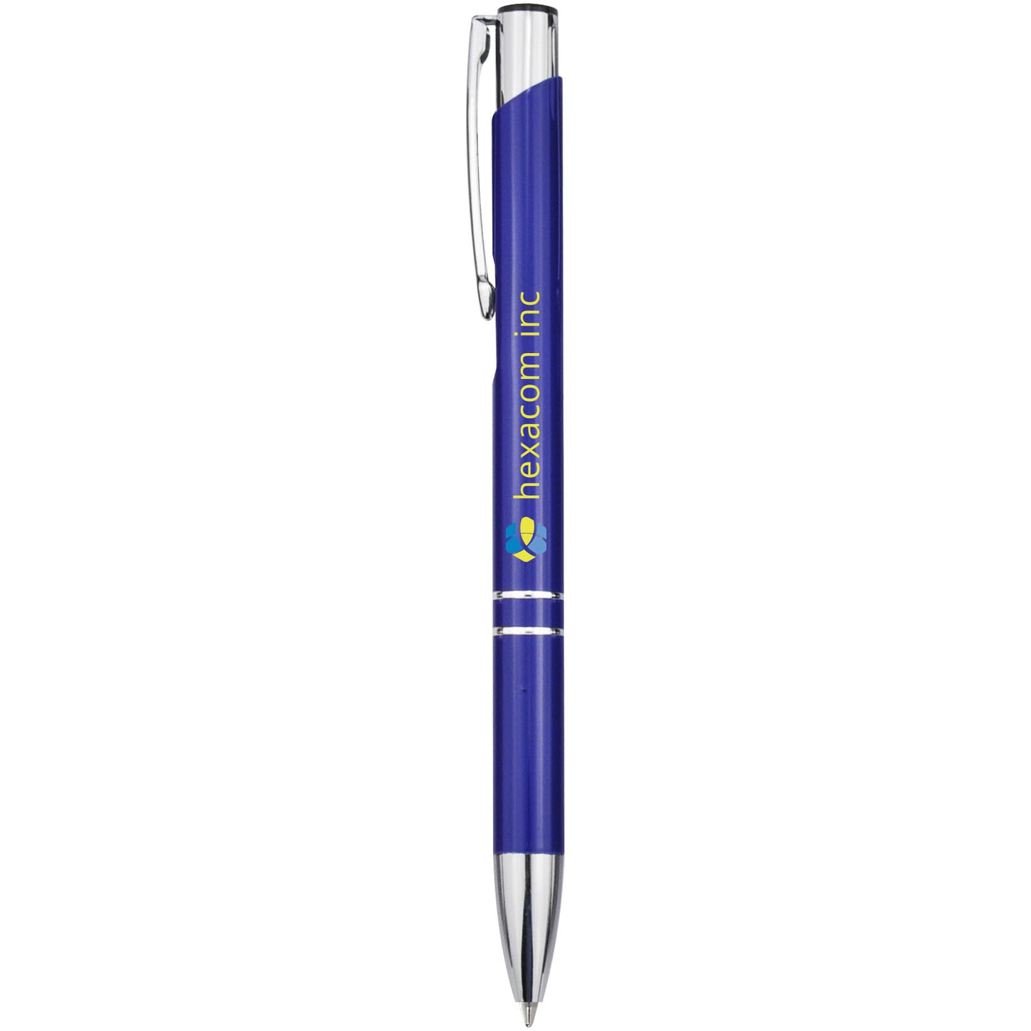 Penna a sfera a scatto Moneta in alluminio (inchiostro nero)