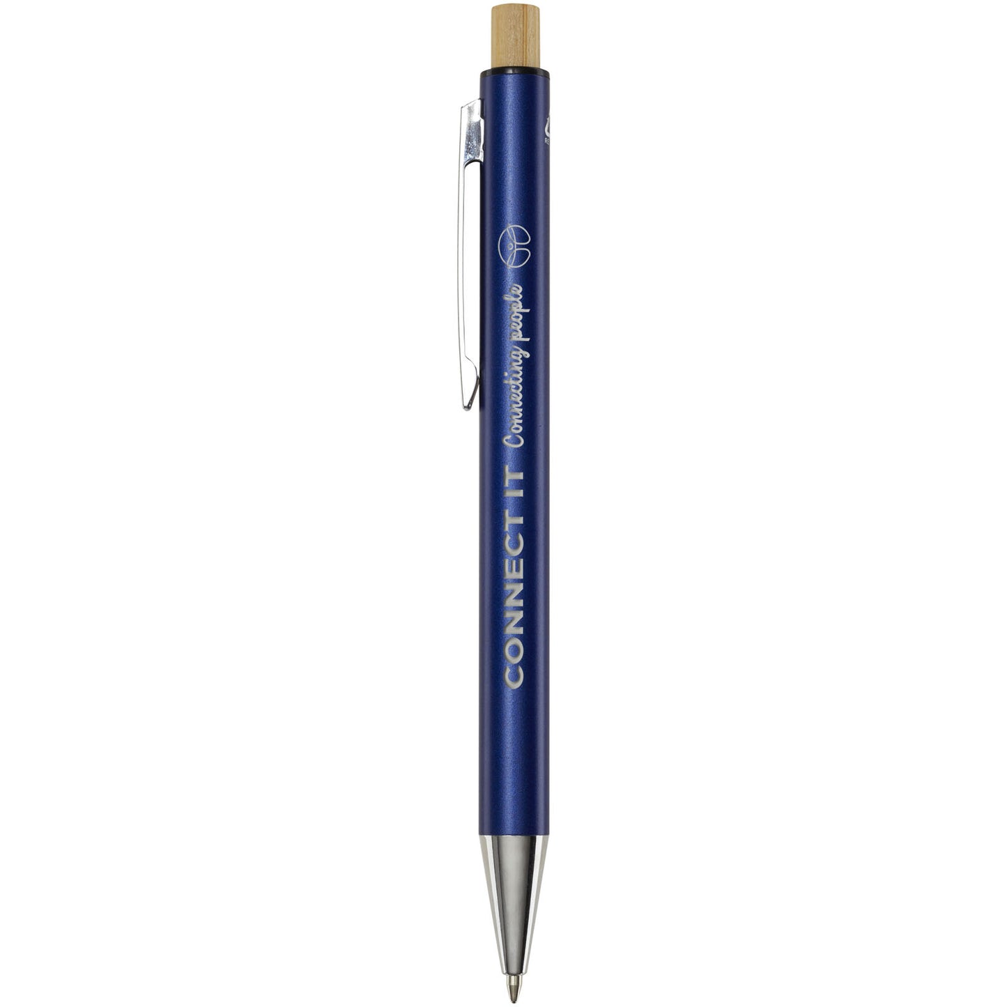 Penna a sfera in alluminio riciclato Cyrus (inchiostro blu)