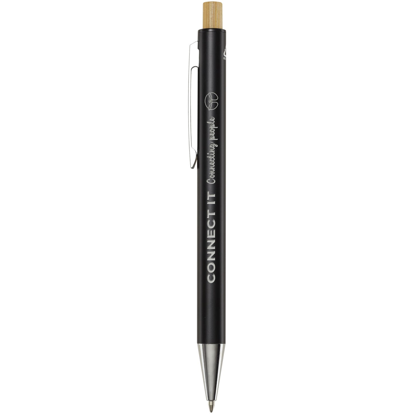 Penna a sfera in alluminio riciclato Cyrus (inchiostro blu)