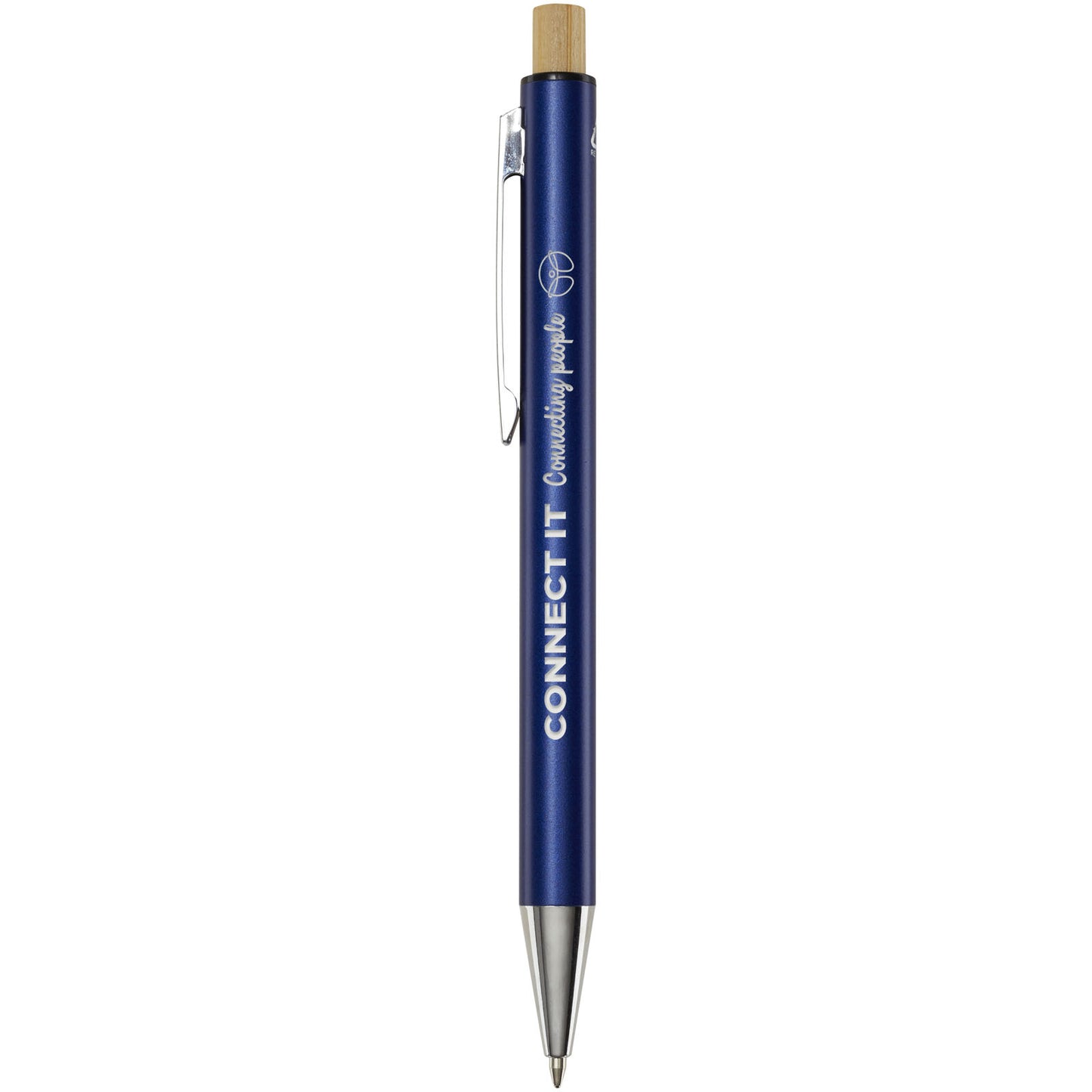 Penna a sfera in alluminio riciclato Cyrus (inchiostro nero)