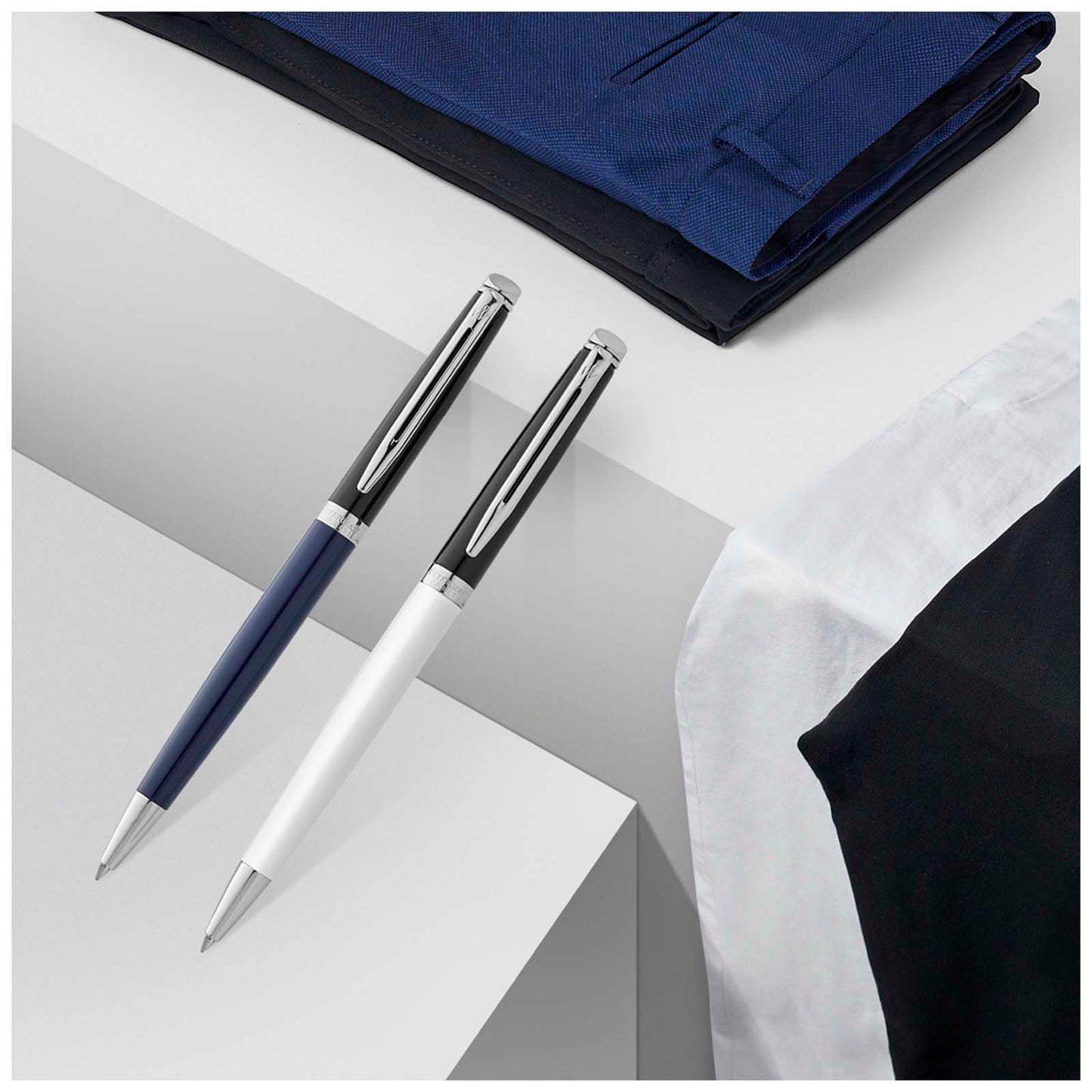 Penna a sfera colorata con finiture in palladio Hemisphere (inchiostro blu)