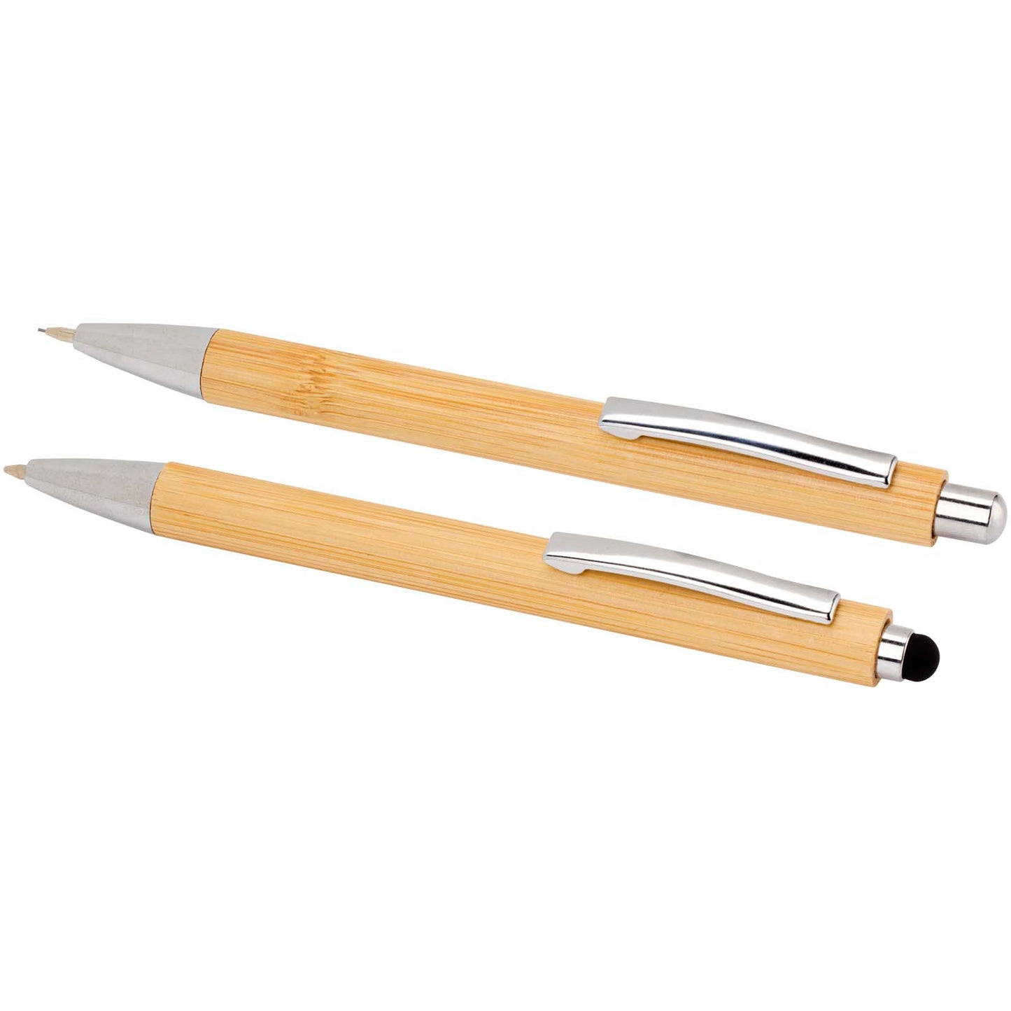 Set di penna a sfera e portamina in bambù Oblys (inchiostro nero)