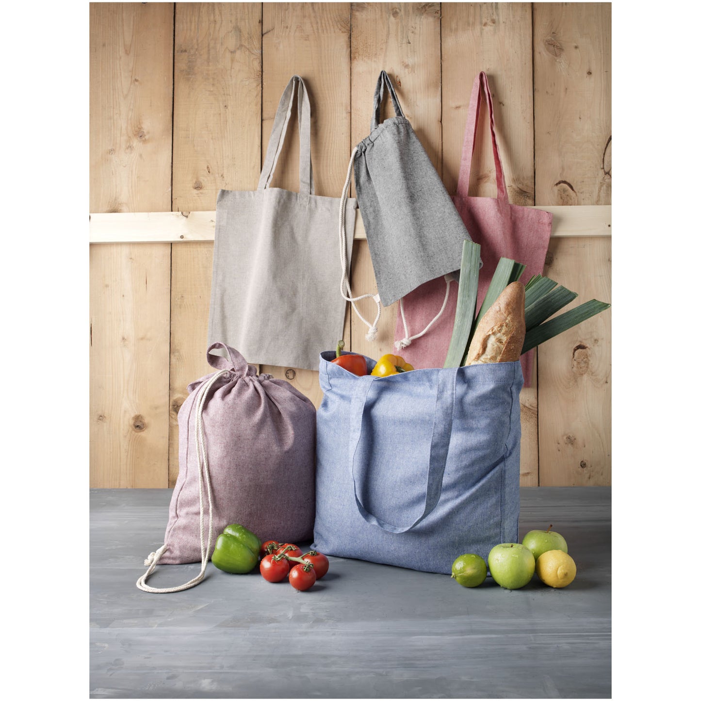 Zaino con cordoncino Pheebs in tessuto riciclato, 150 g/m² - 6L