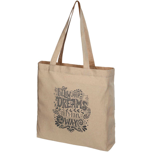 Tote bag con fondo ampio in tessuto riciclato 210 g/m² Pheebs - 13L