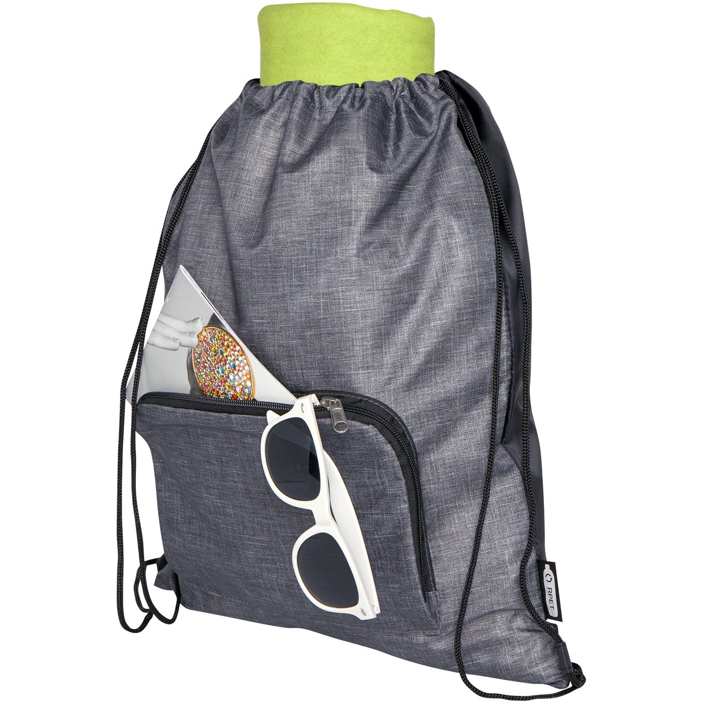 Borsa pieghevole con coulisse in materiale riciclato Ash - 7L