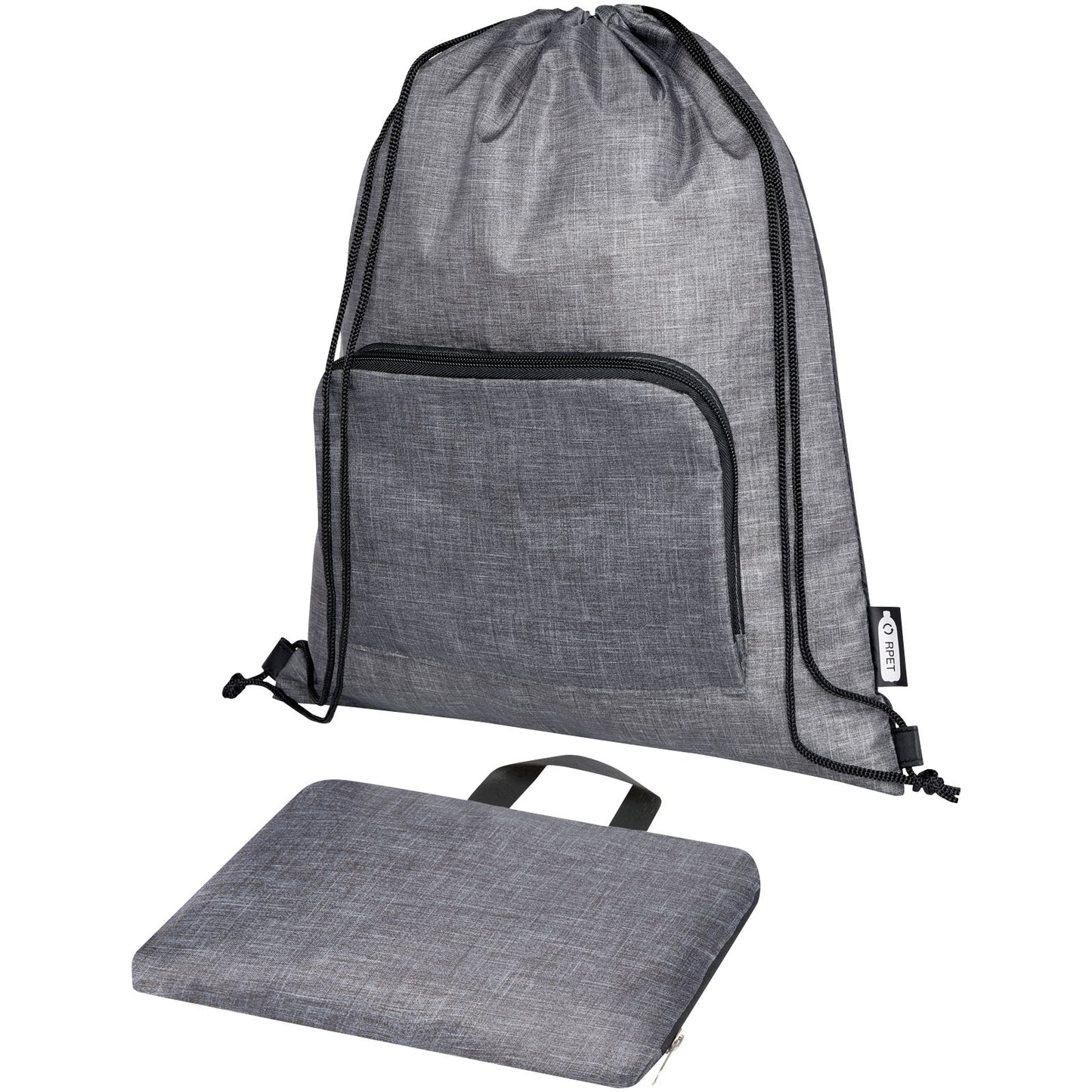 Borsa pieghevole con coulisse in materiale riciclato Ash - 7L
