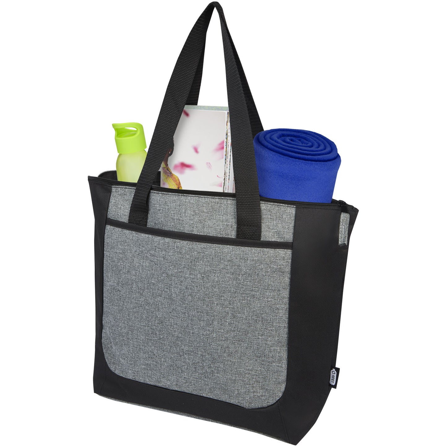 Tote bag bicolore con zip in materiale riciclato certificato GRS Reclaim 15L