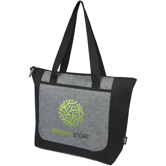 Tote bag bicolore con zip in materiale riciclato certificato GRS Reclaim 15L