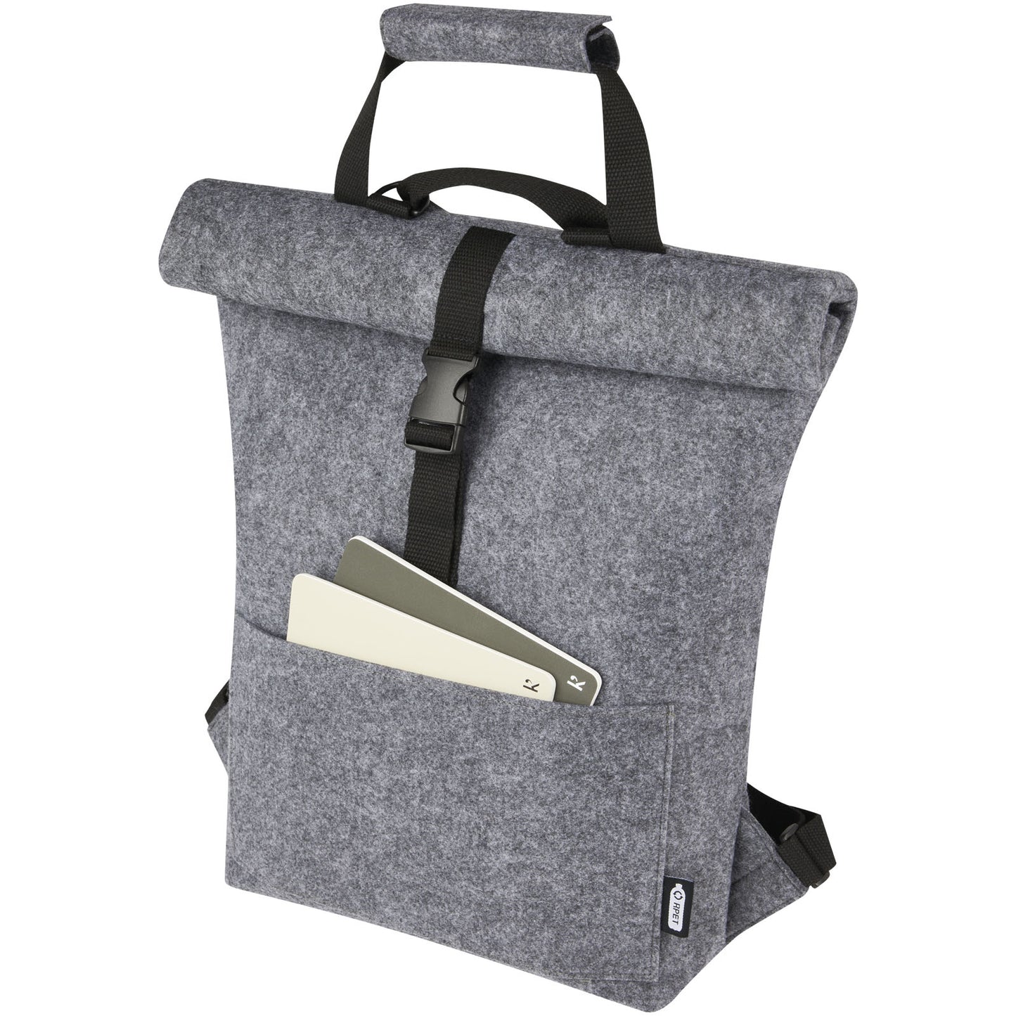 Borsa per bicicletta con chiusura arrotolabile in feltro riciclato GRS Felta - 13L