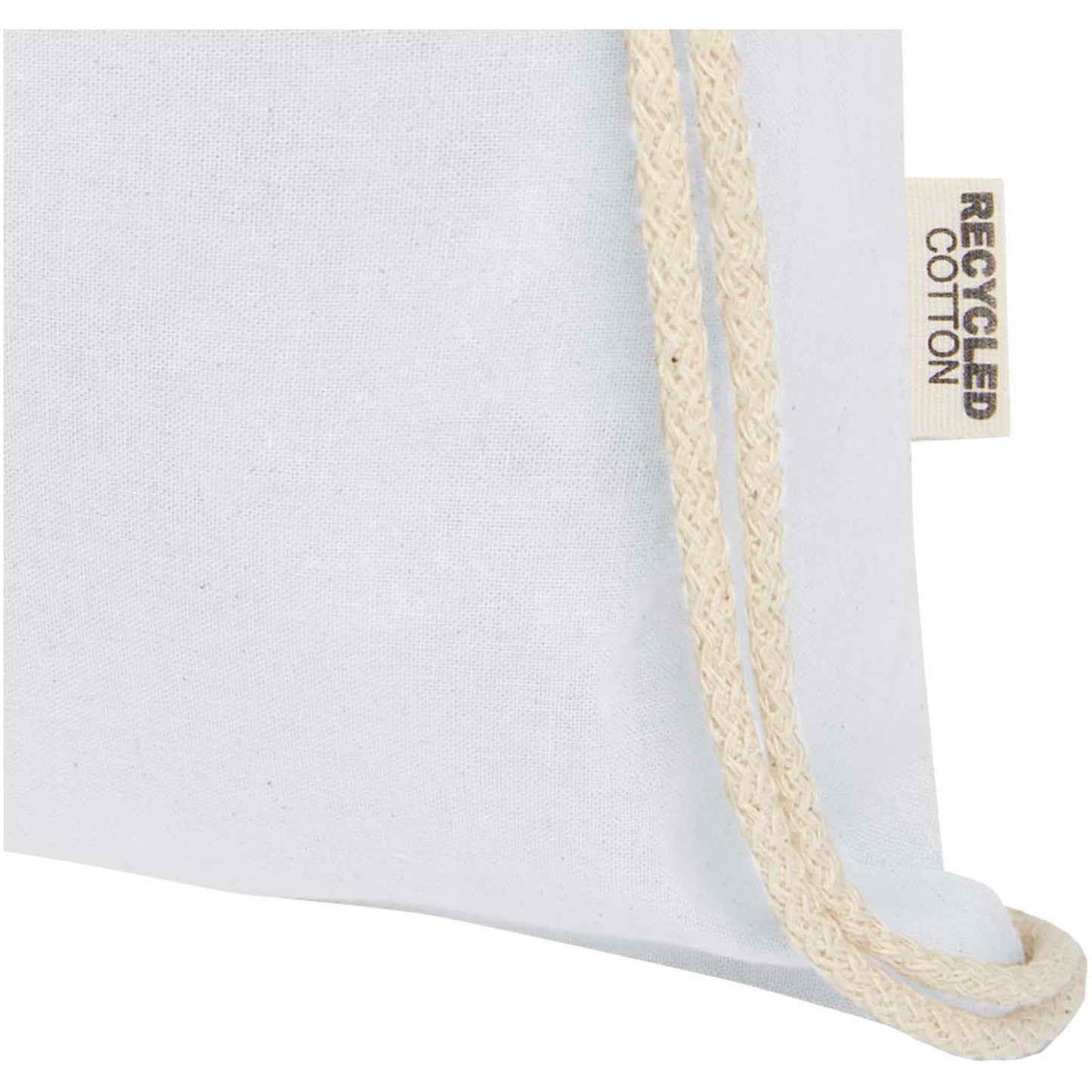 Borsa con cordoncino in cotone riciclato certificato GRS da 140 g/m² Oregon