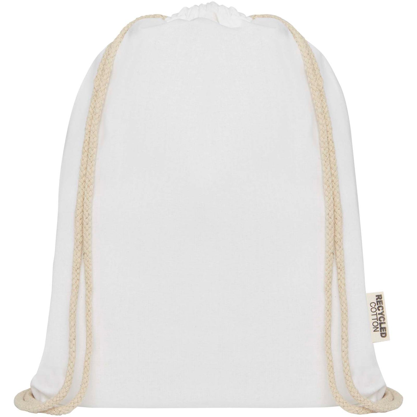 Borsa con cordoncino in cotone riciclato certificato GRS da 140 g/m² Oregon