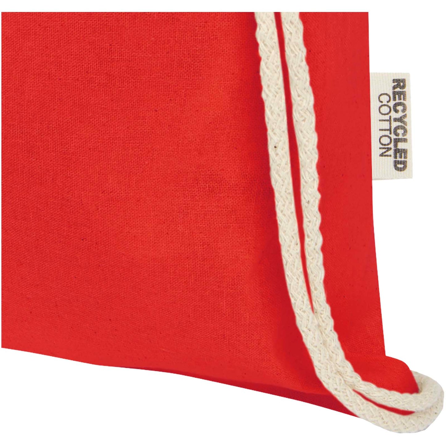 Borsa con cordoncino in cotone riciclato certificato GRS da 140 g/m² Oregon