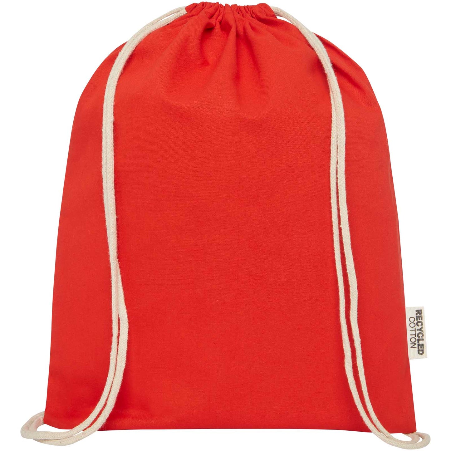 Borsa con cordoncino in cotone riciclato certificato GRS da 140 g/m² Oregon