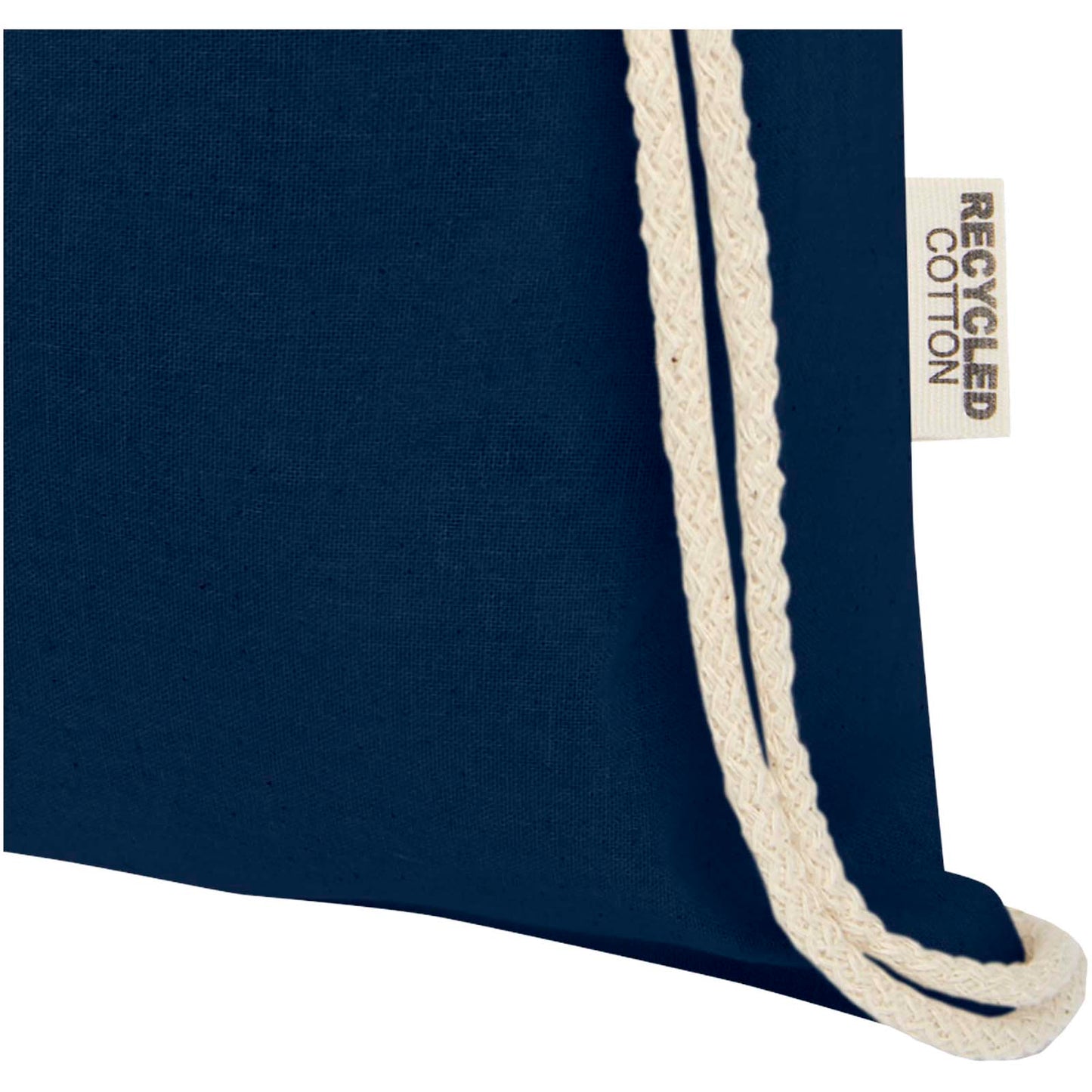 Borsa con cordoncino in cotone riciclato certificato GRS da 140 g/m² Oregon