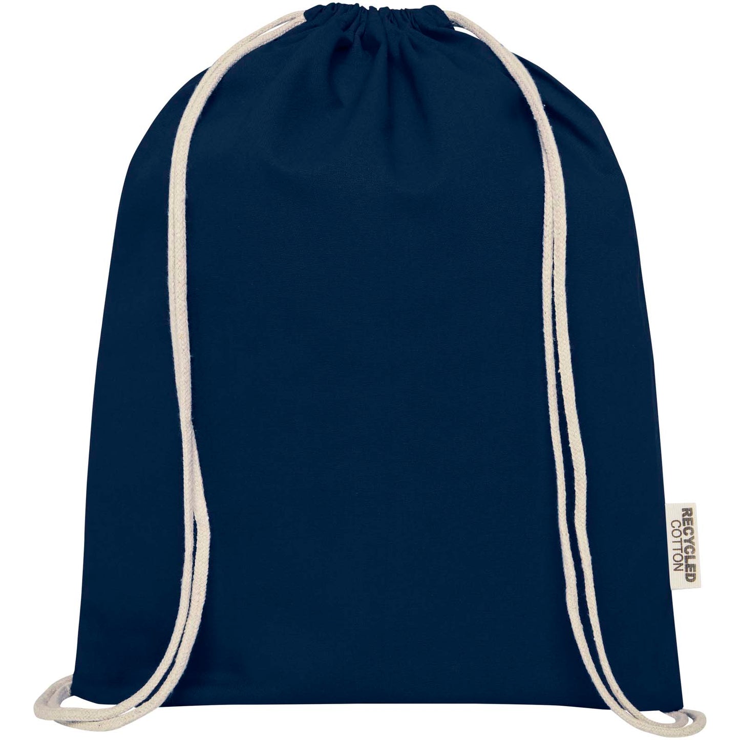 Borsa con cordoncino in cotone riciclato certificato GRS da 140 g/m² Oregon