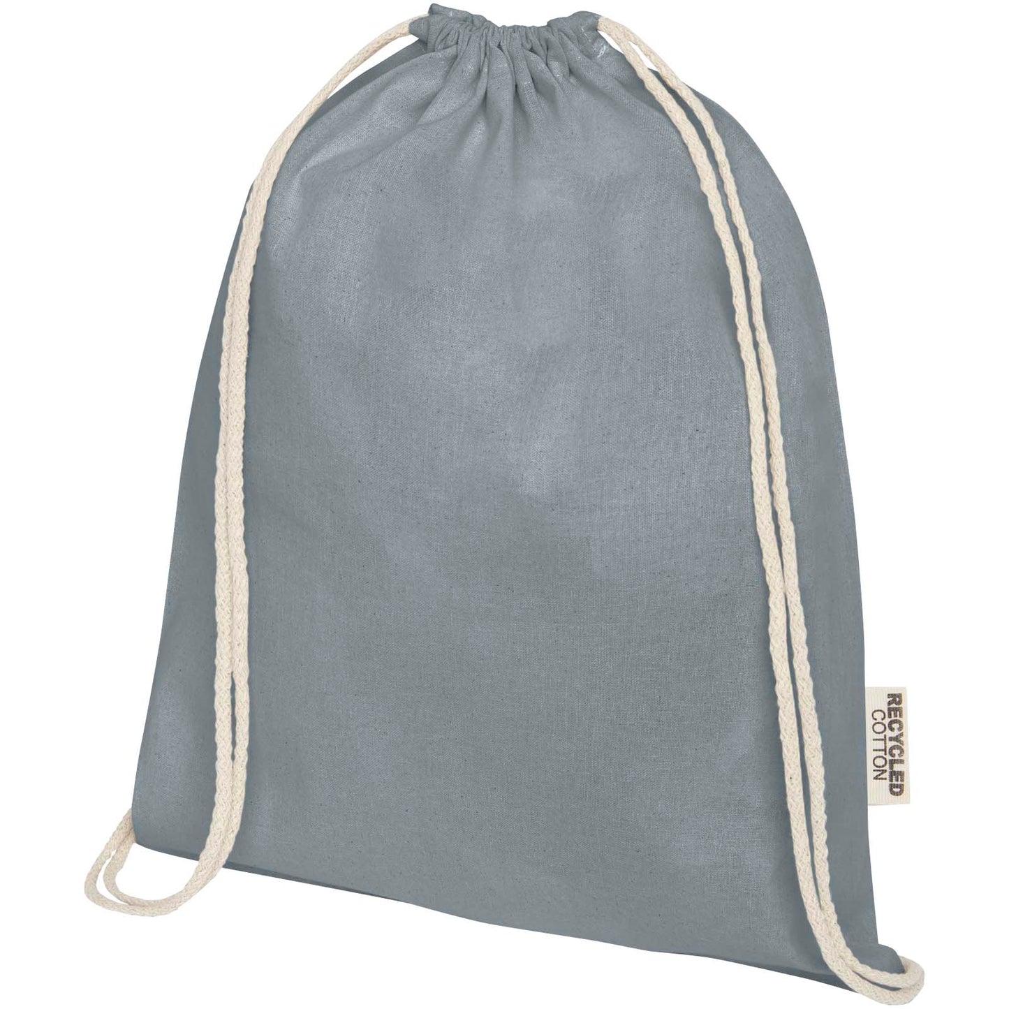 Borsa con cordoncino in cotone riciclato certificato GRS da 140 g/m² Oregon