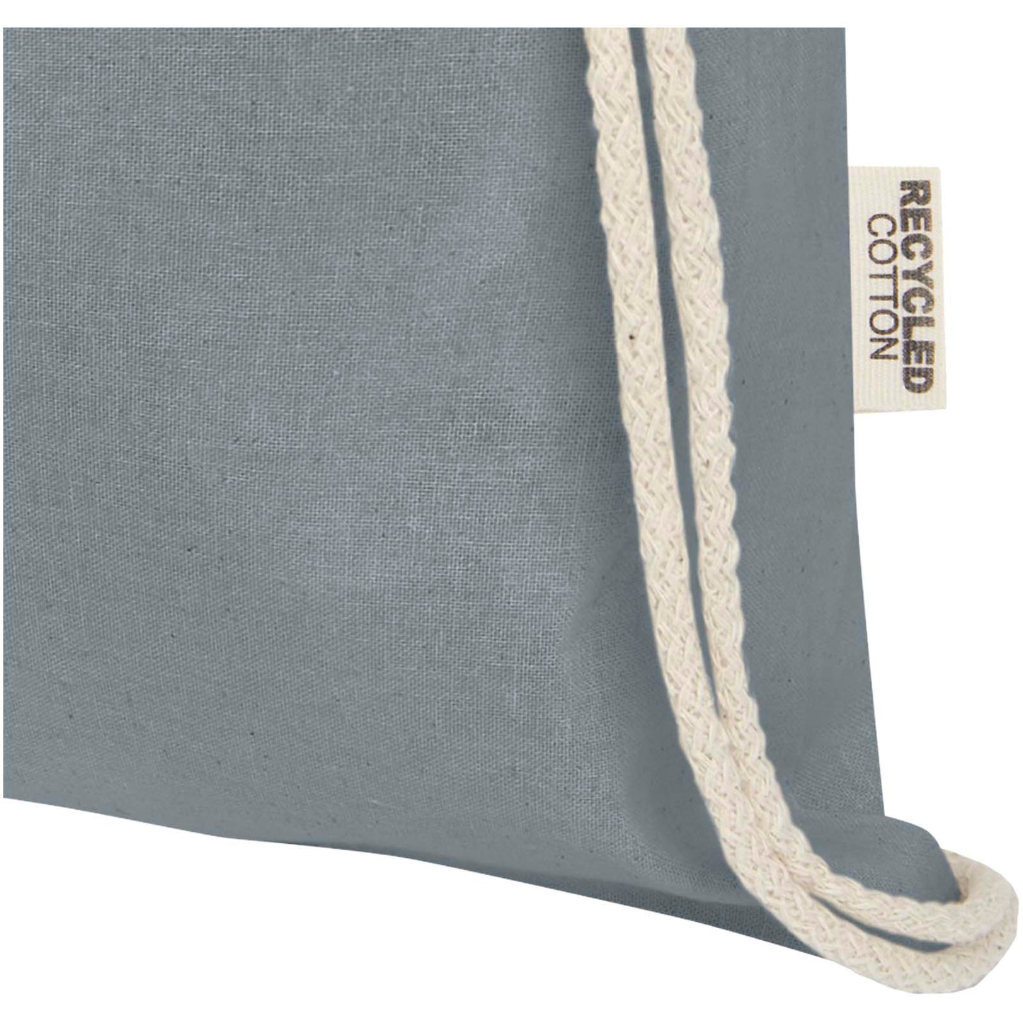 Borsa con cordoncino in cotone riciclato certificato GRS da 140 g/m² Oregon