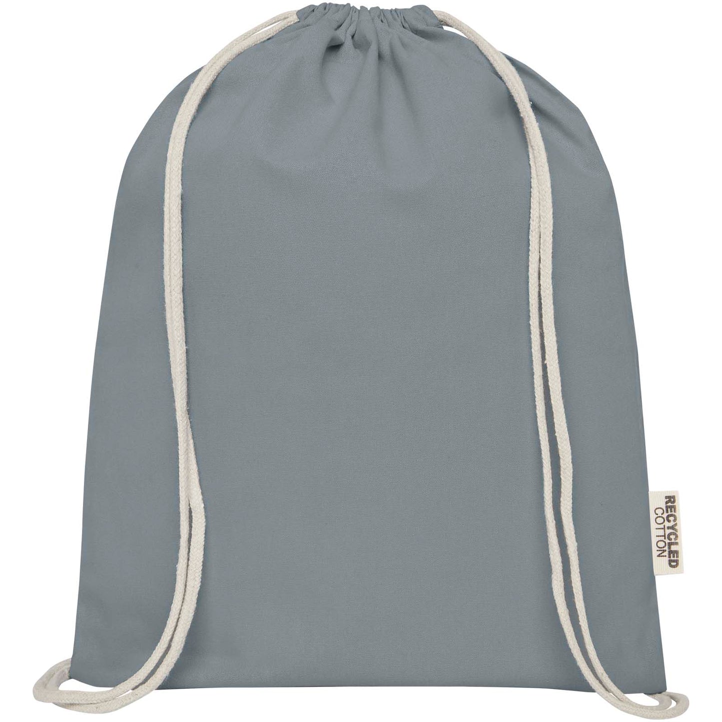 Borsa con cordoncino in cotone riciclato certificato GRS da 140 g/m² Oregon