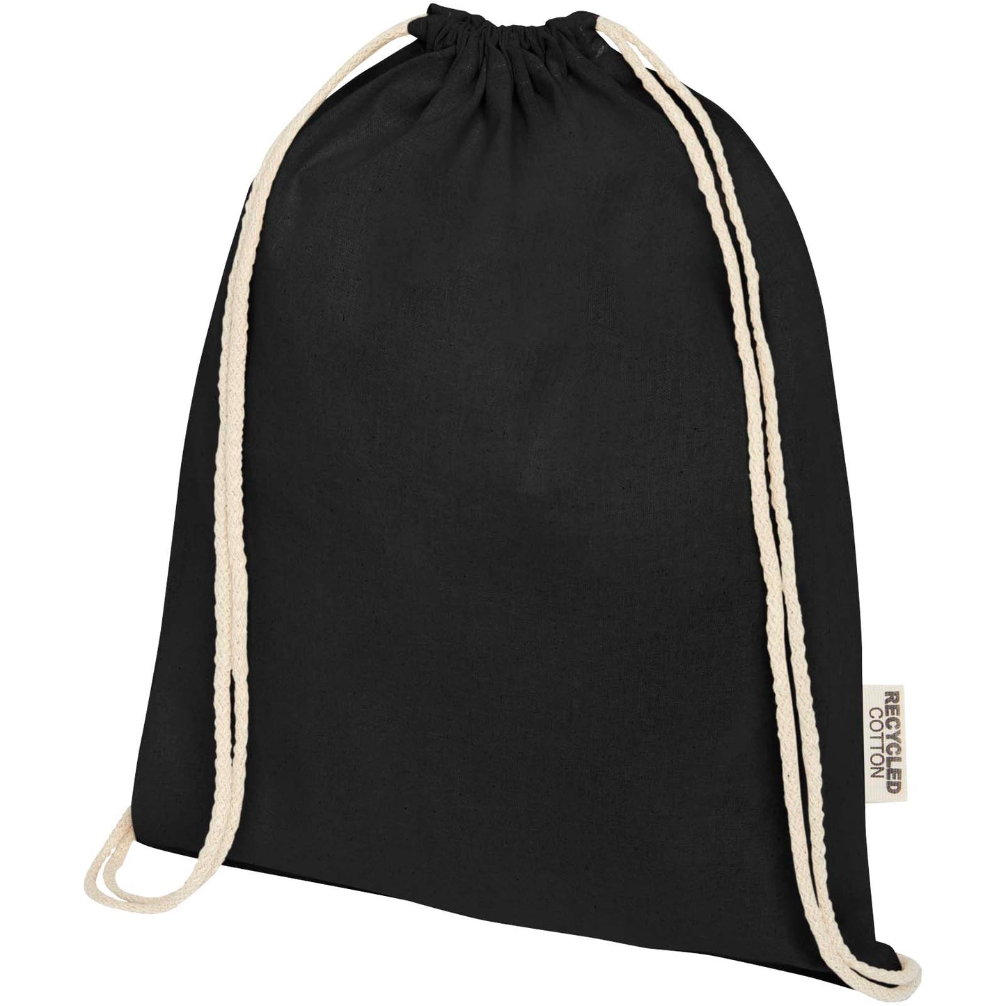Borsa con cordoncino in cotone riciclato certificato GRS da 140 g/m² Oregon
