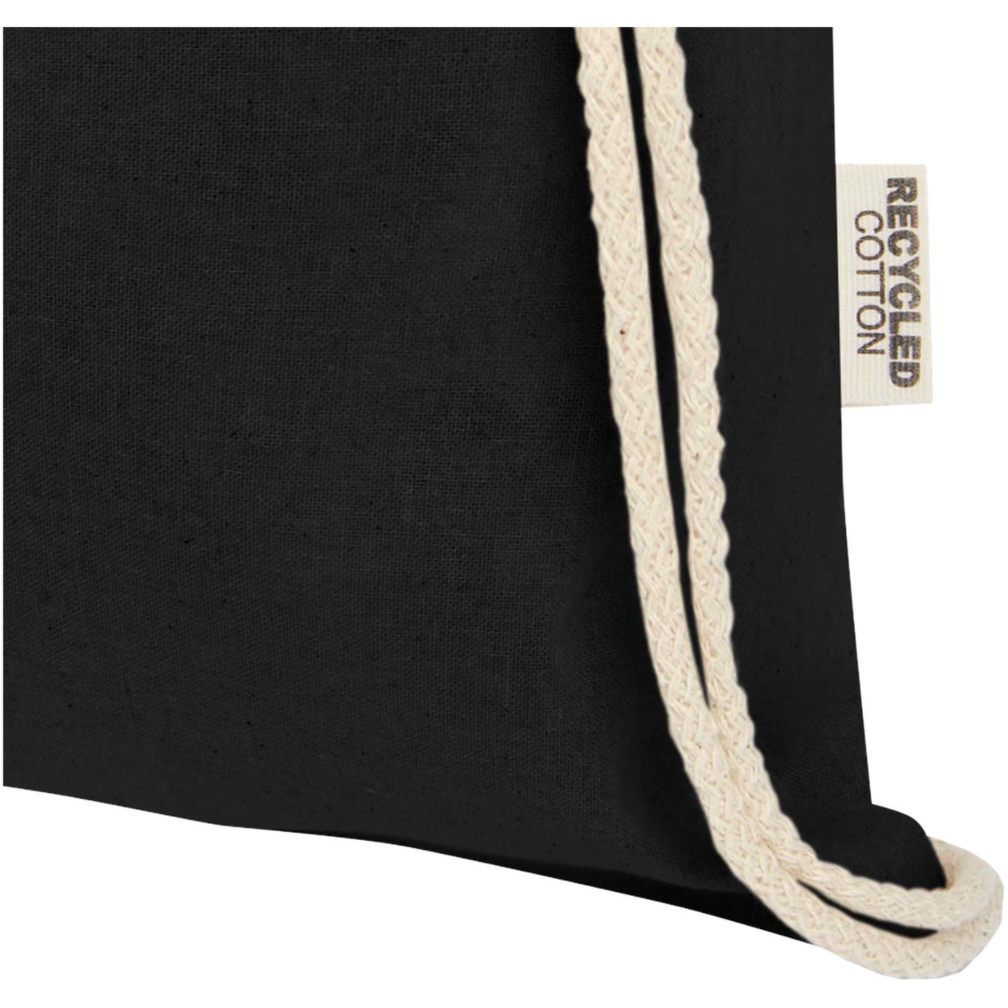 Borsa con cordoncino in cotone riciclato certificato GRS da 140 g/m² Oregon